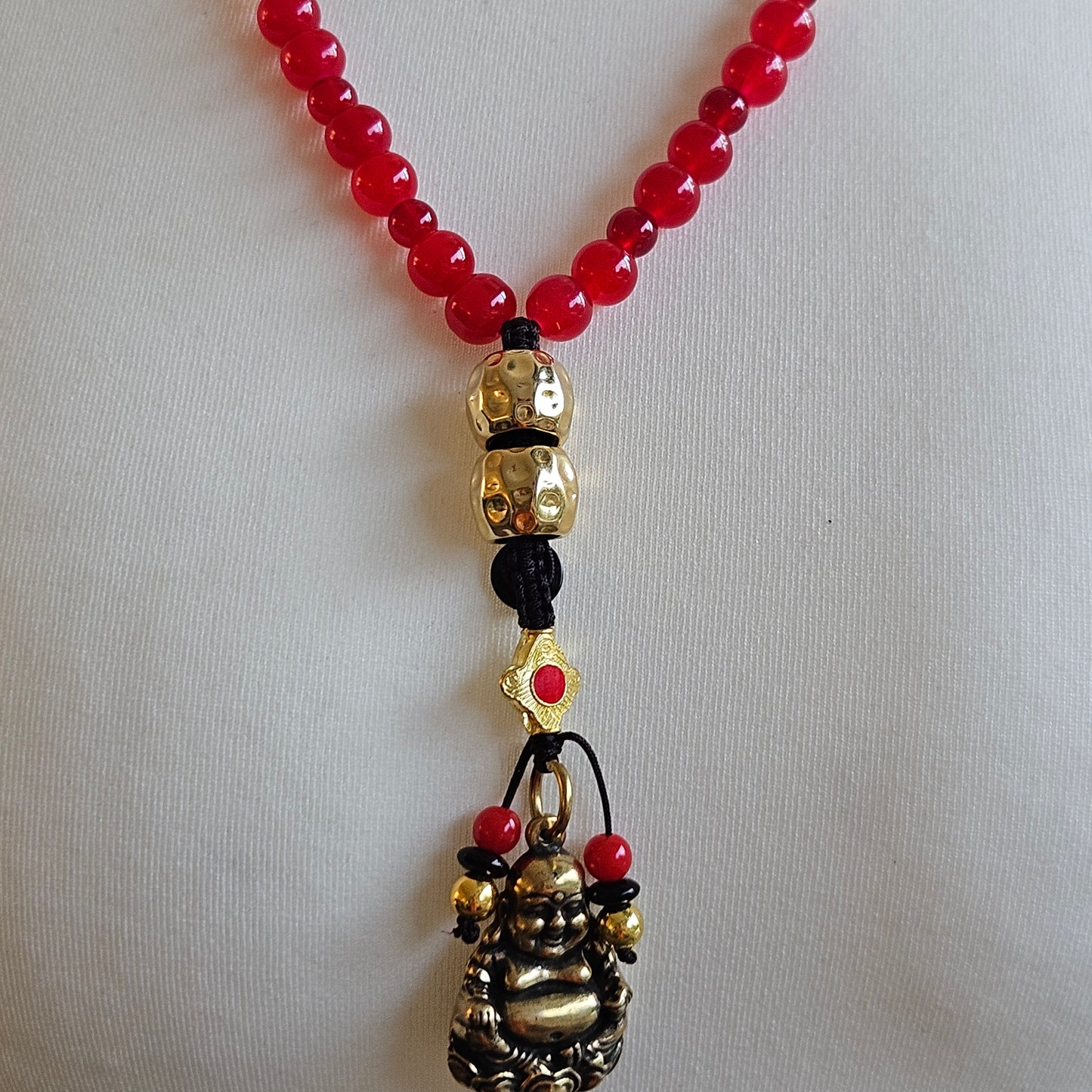 Glasperlen Halskette mit Anhänger Buddha