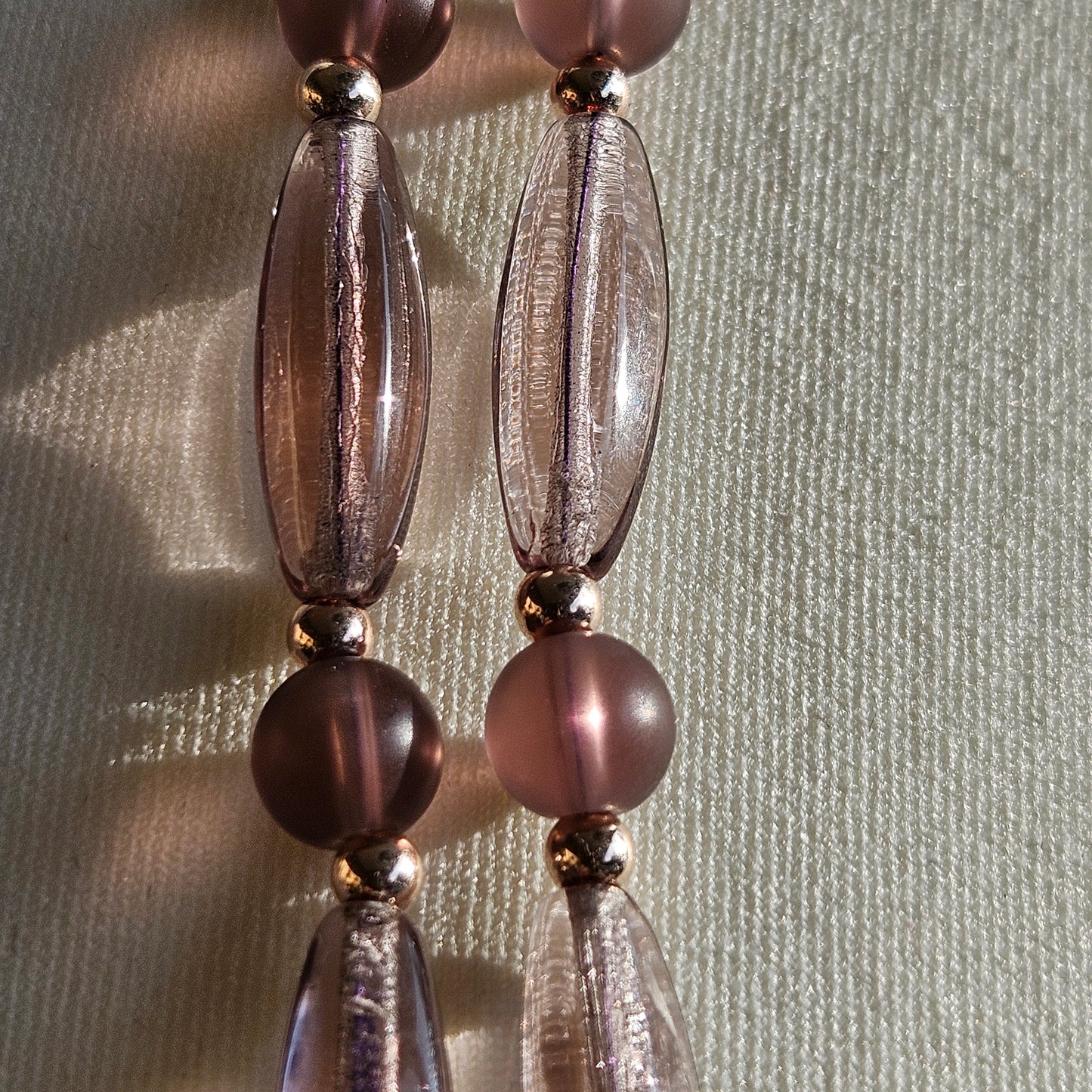 Glas Perlenkette mit Quaste Rose