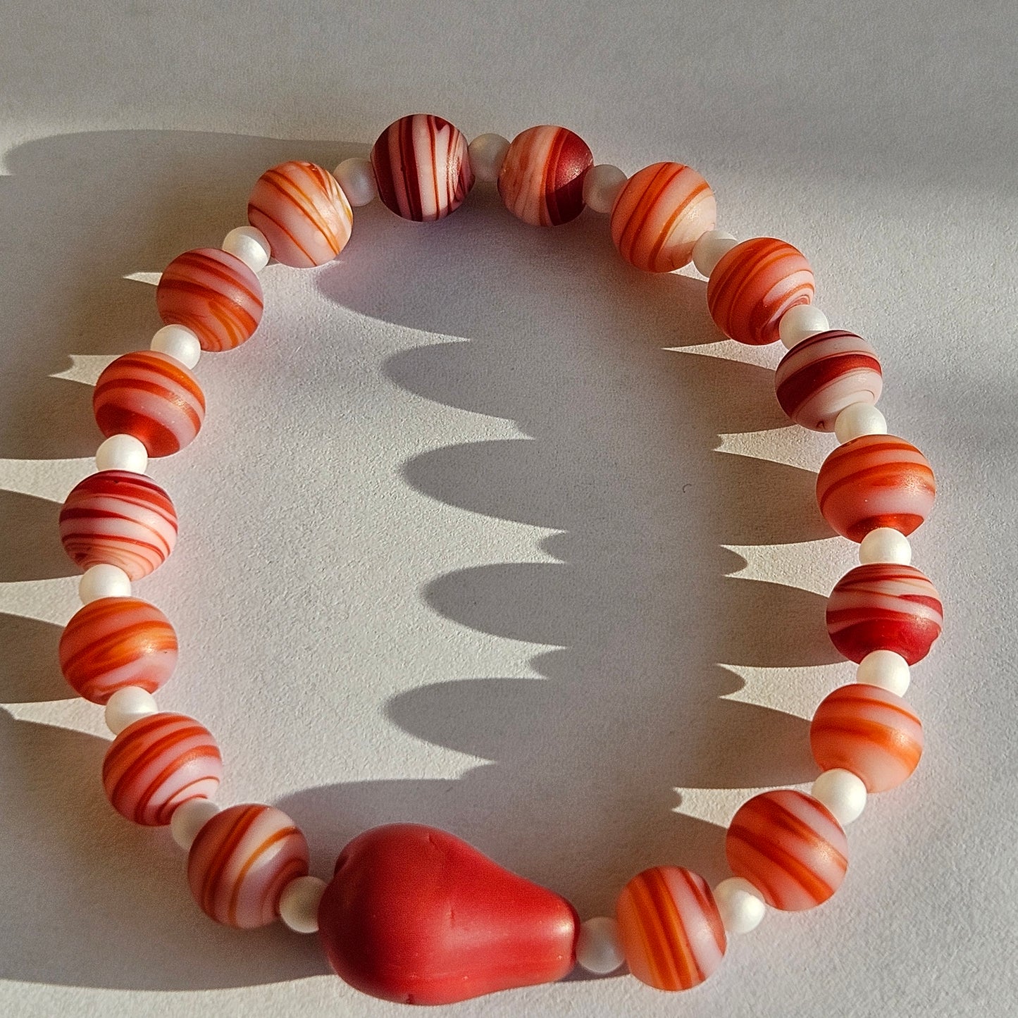 Glasperlen Armbänder Rot 4 Stück