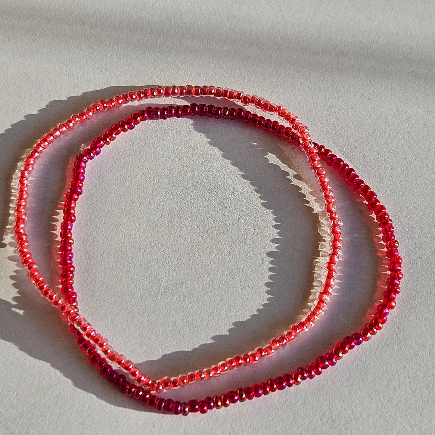 Glasperlen Armbänder Rot 4 Stück