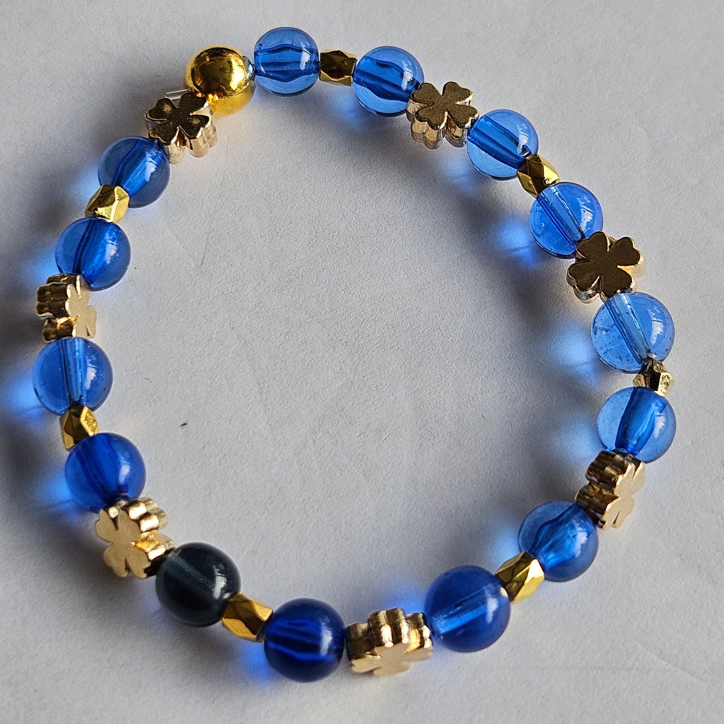 Glasarmbänder 2 Stück blau mit Schmuckperlen
