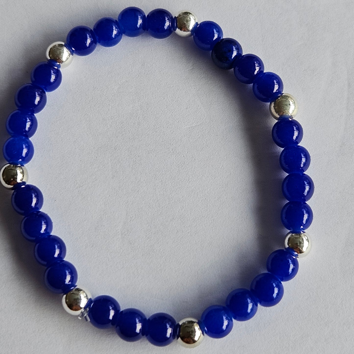 Perlenarmbänder 3 er Set in Blau mit Silber Armband