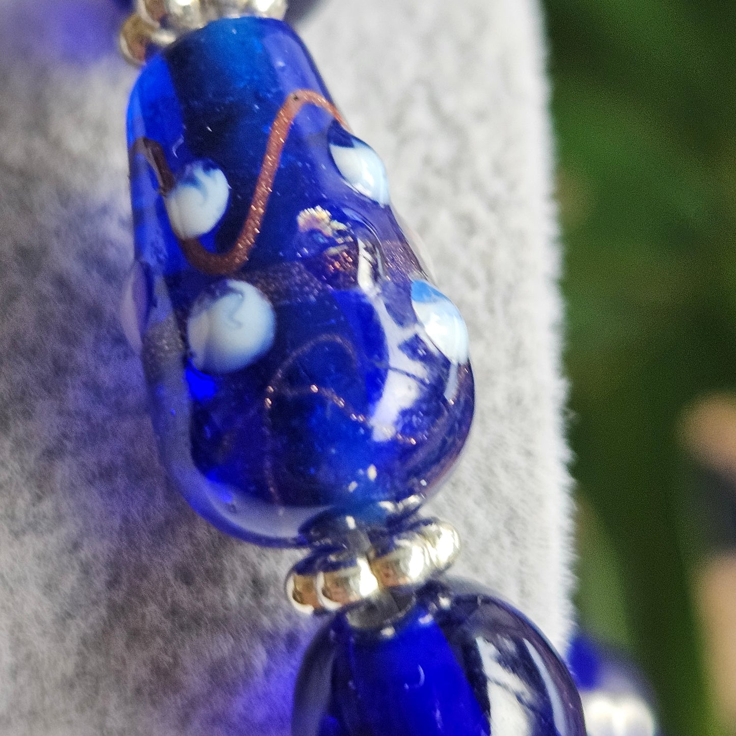 Perlenarmbänder 3 er Set in Blau mit Silber Armband