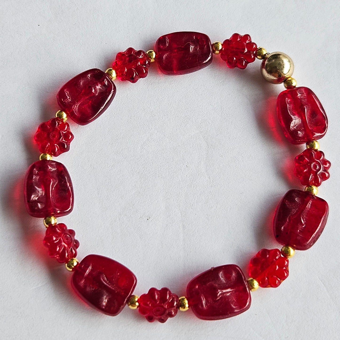Perlenarmbänder Rot mit tollen Perlen 3 er Set
