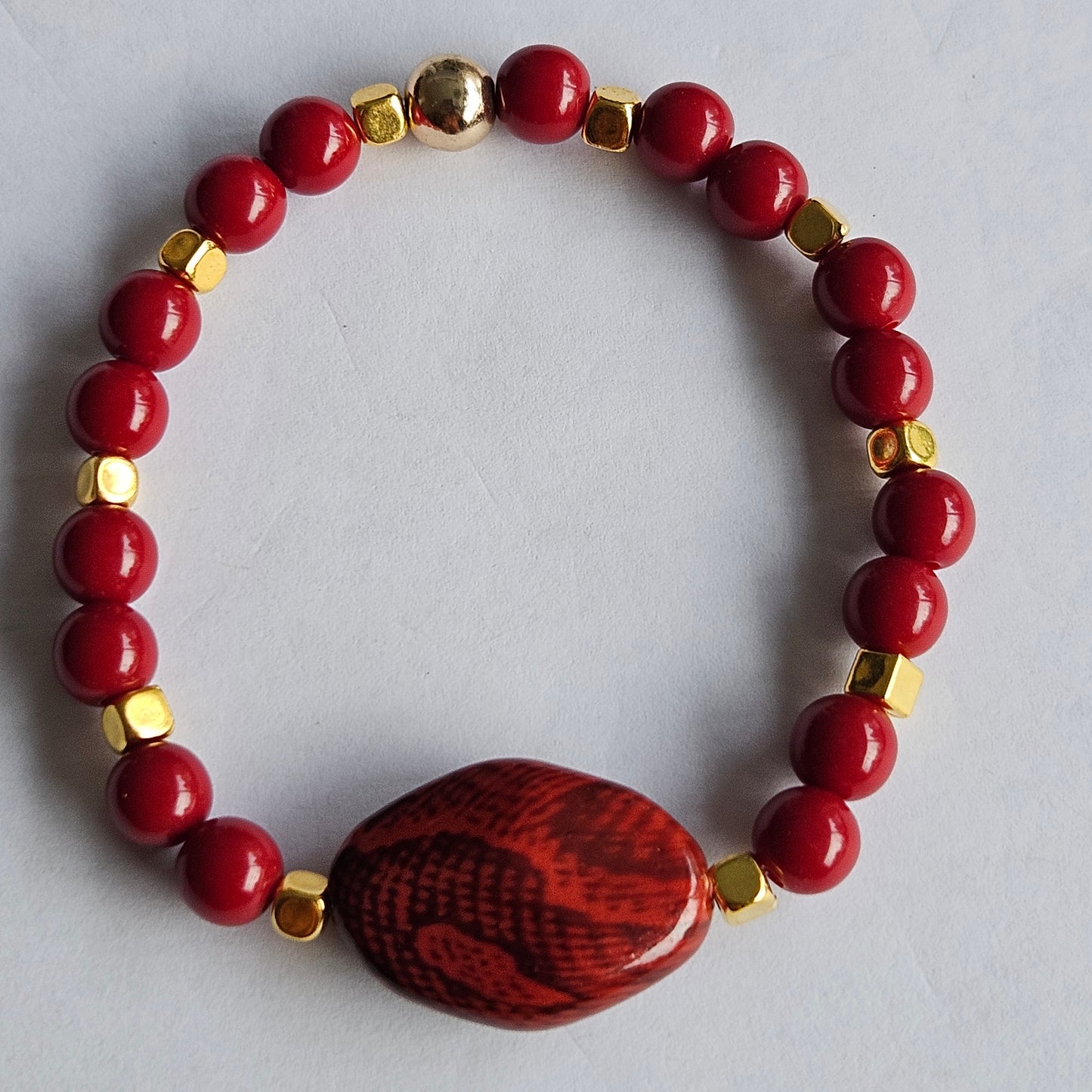 Glasperlen Armbänder 3 er Set rot