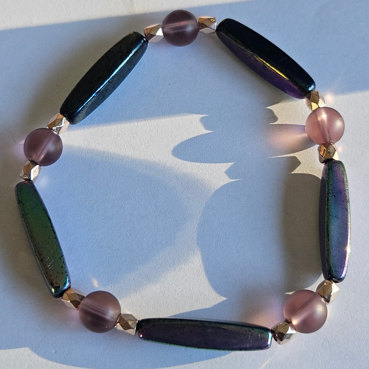 Armbänder Glasperlen Lila 3 Stück