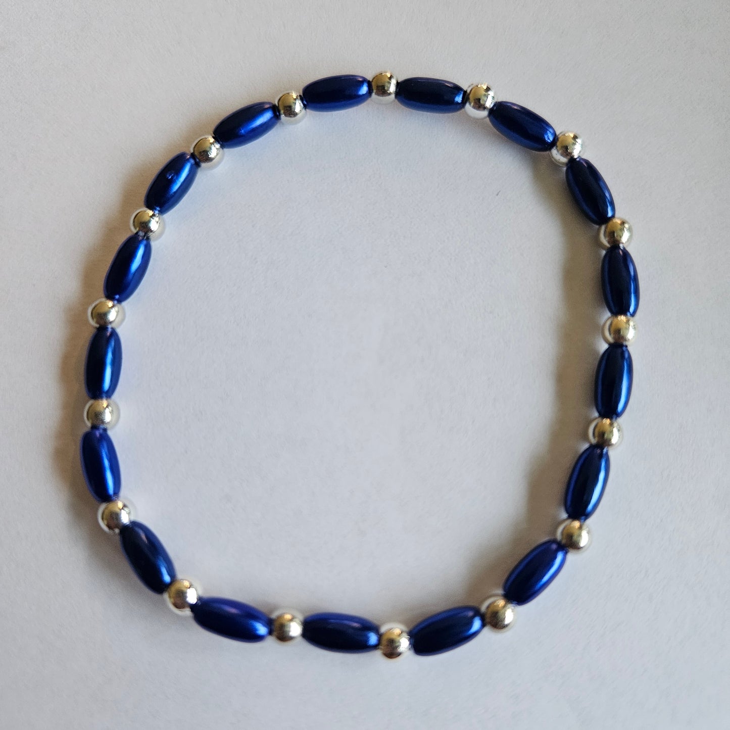 Perlenarmbänder Blau festlich mit Anhänger