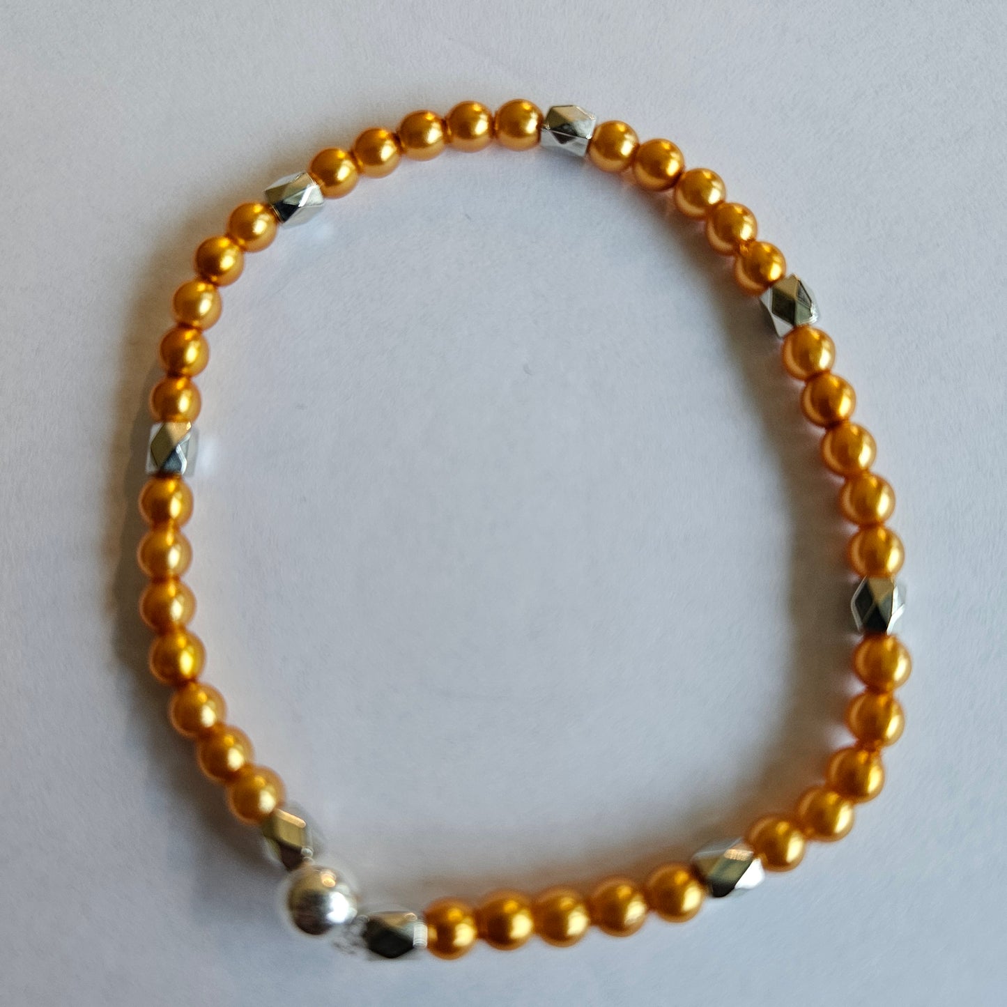 Perlenarmbänder 3 Stück Goldorange mit Strass Anhänger