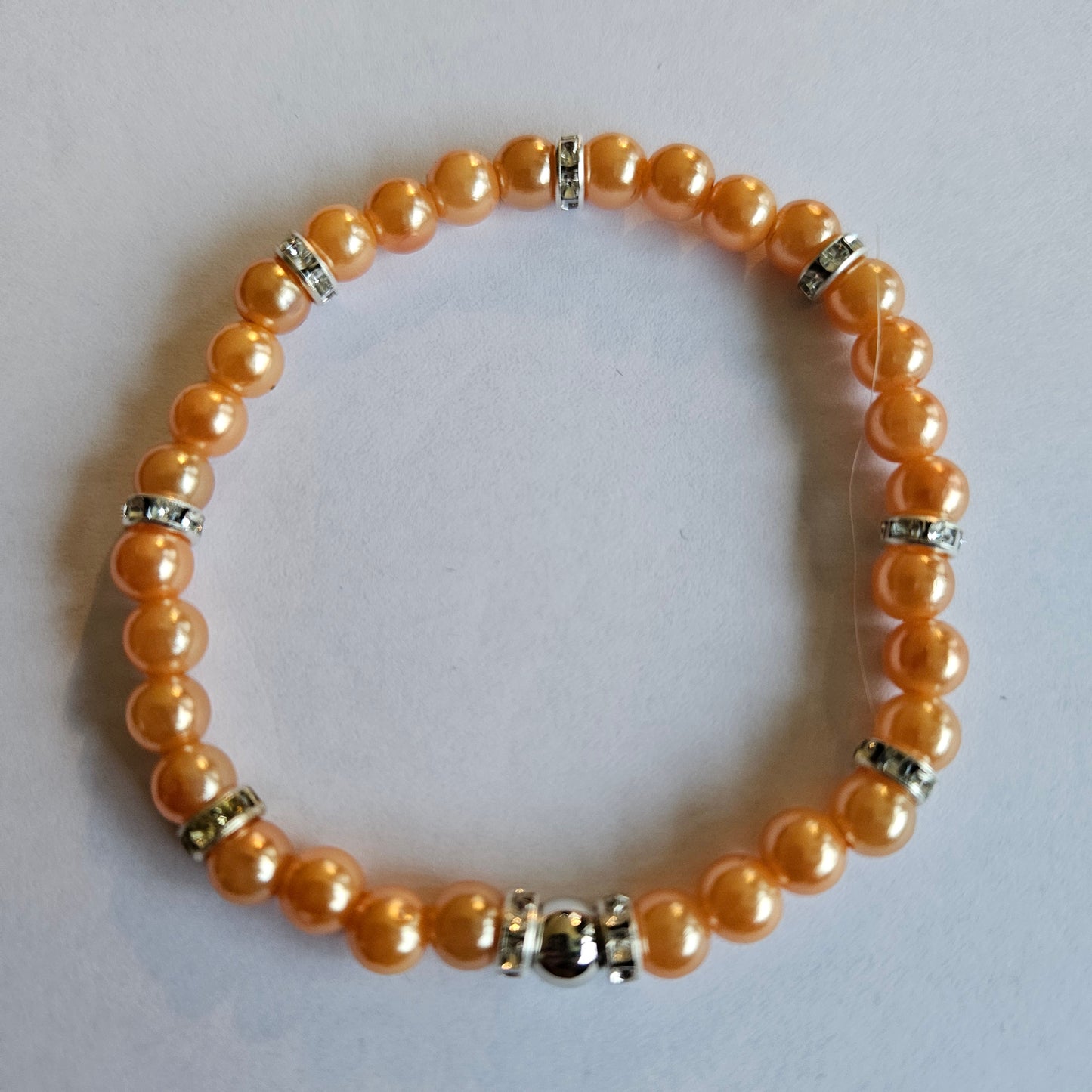 Perlenarmbänder 3 Stück Goldorange mit Strass Anhänger