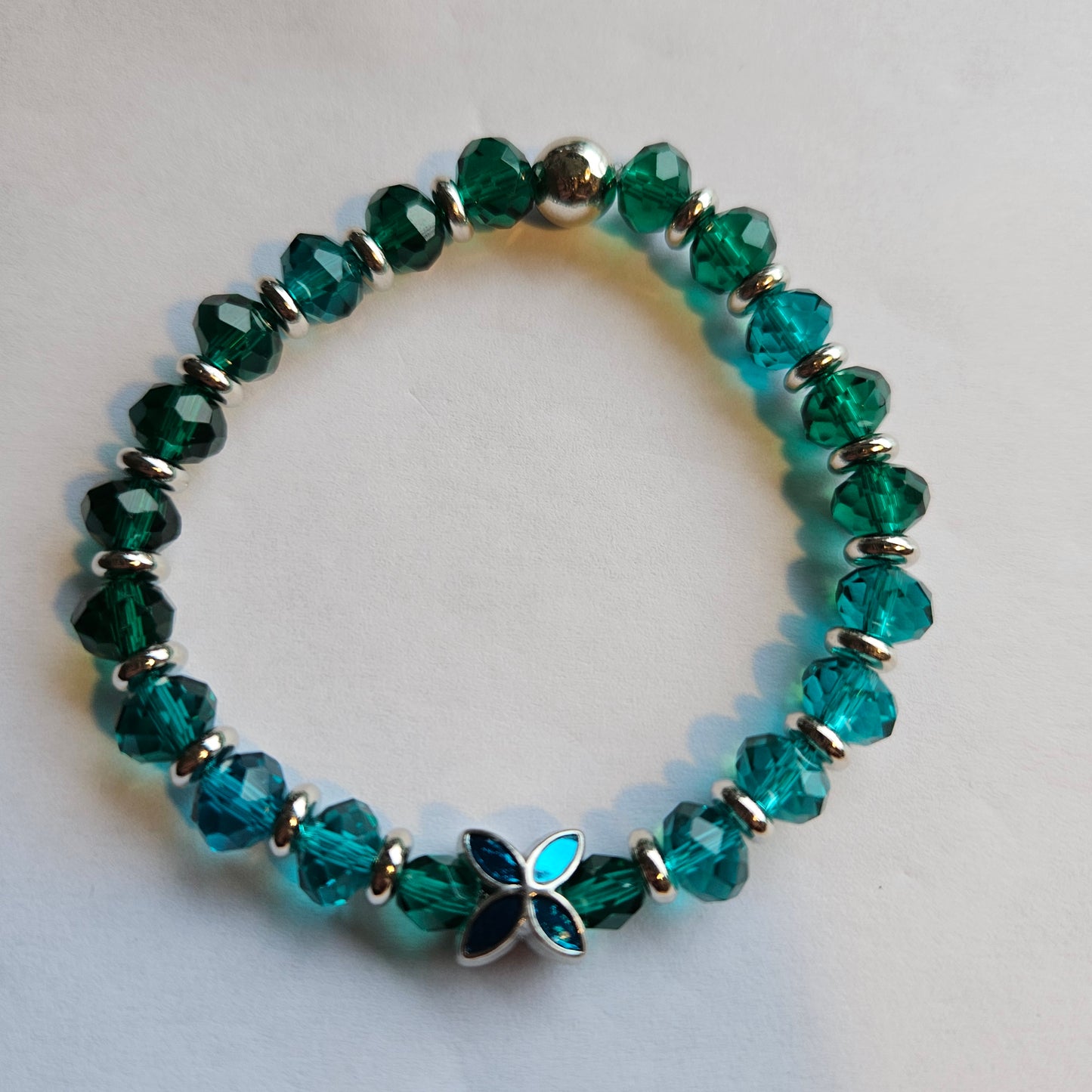 Perlenarmbänder Glas Türkis mit Anhänger 2 Stück