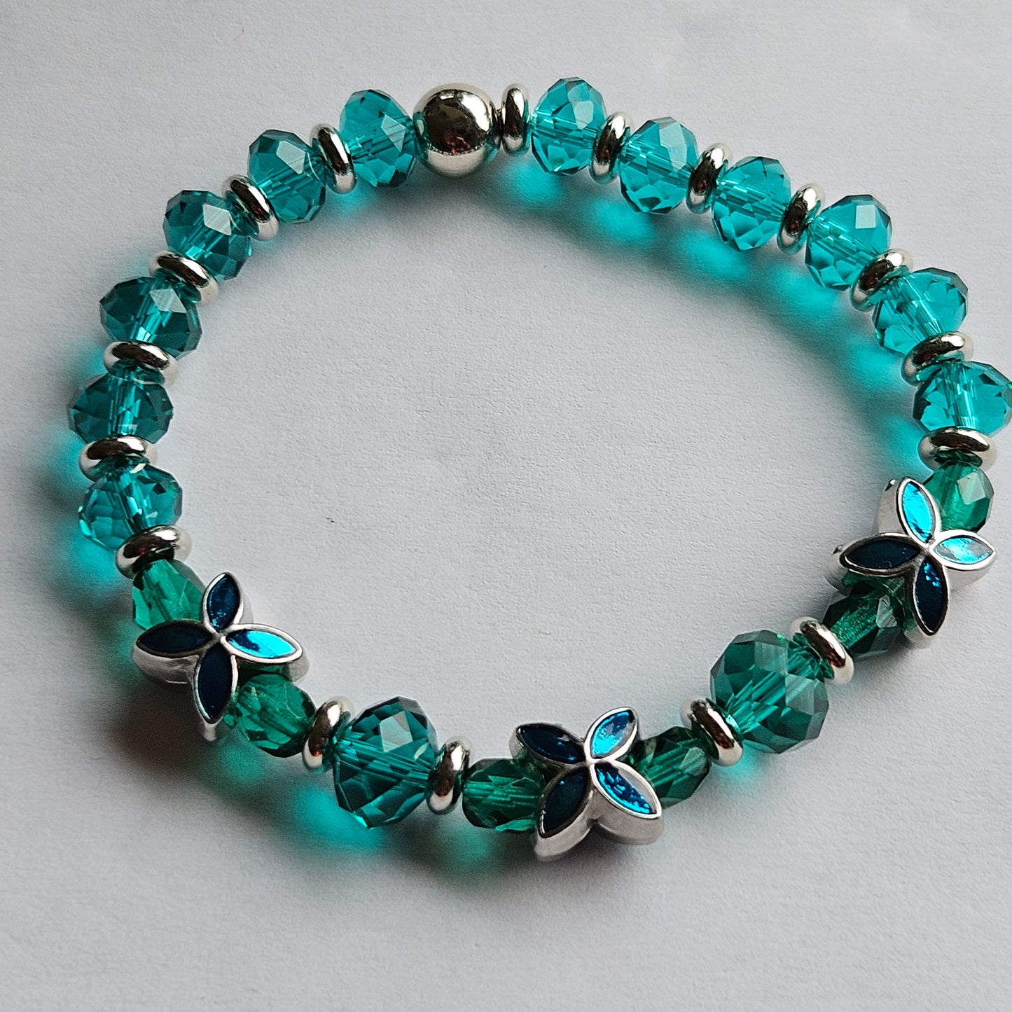 Perlenarmbänder Glas Türkis 3 Stück