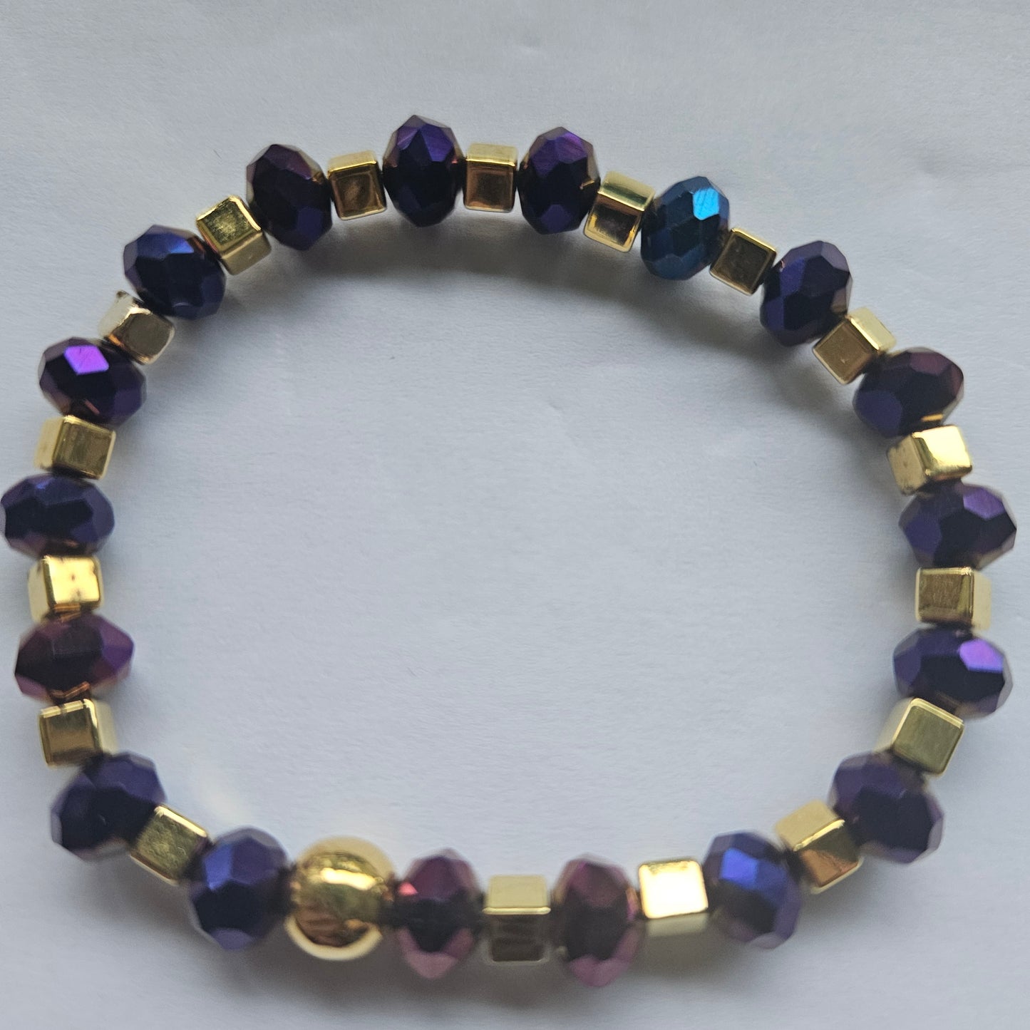 Perlenarmbänder Lila/Gold Sterne 3 Stück