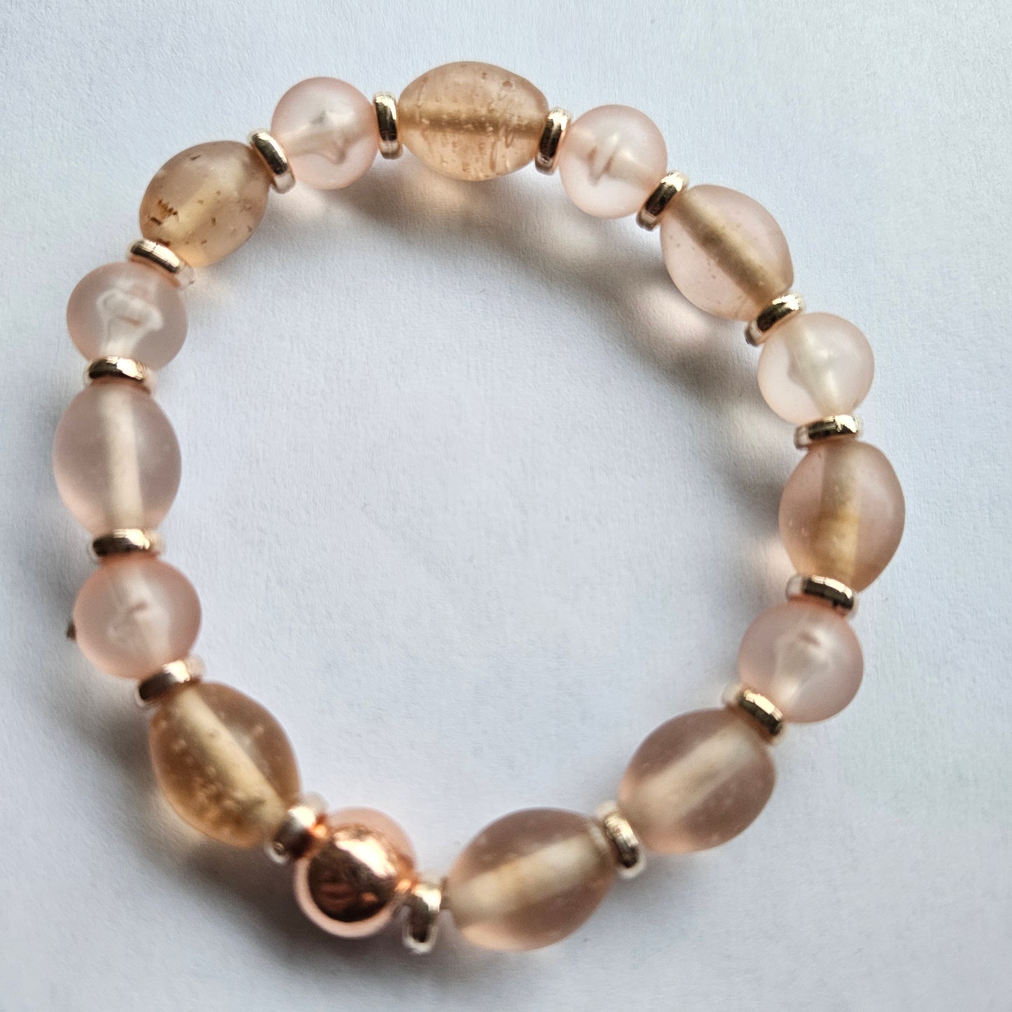 Glasperlen Armbänder 4 Stück Rose mit Grün