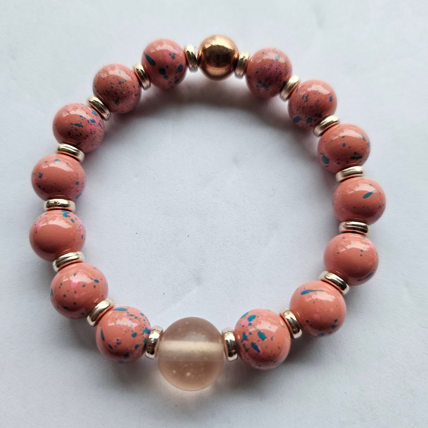 Perlenarmbänder 3 Stück Rose Stein