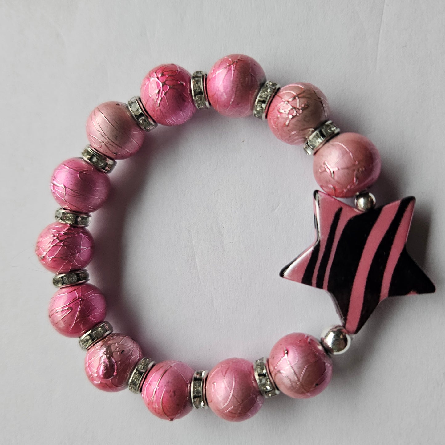 Perlenarmbänder Rosa mit Stern 3 Stück