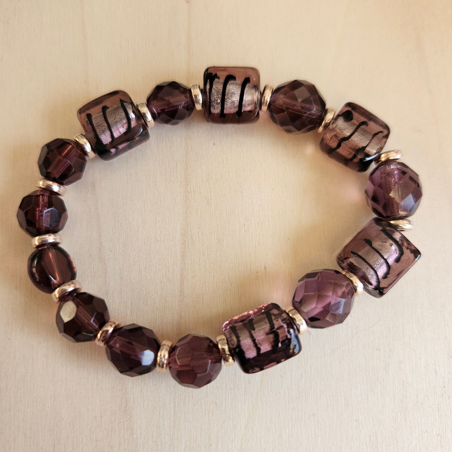 Armbänder Glasperlen Lila 3 er Set