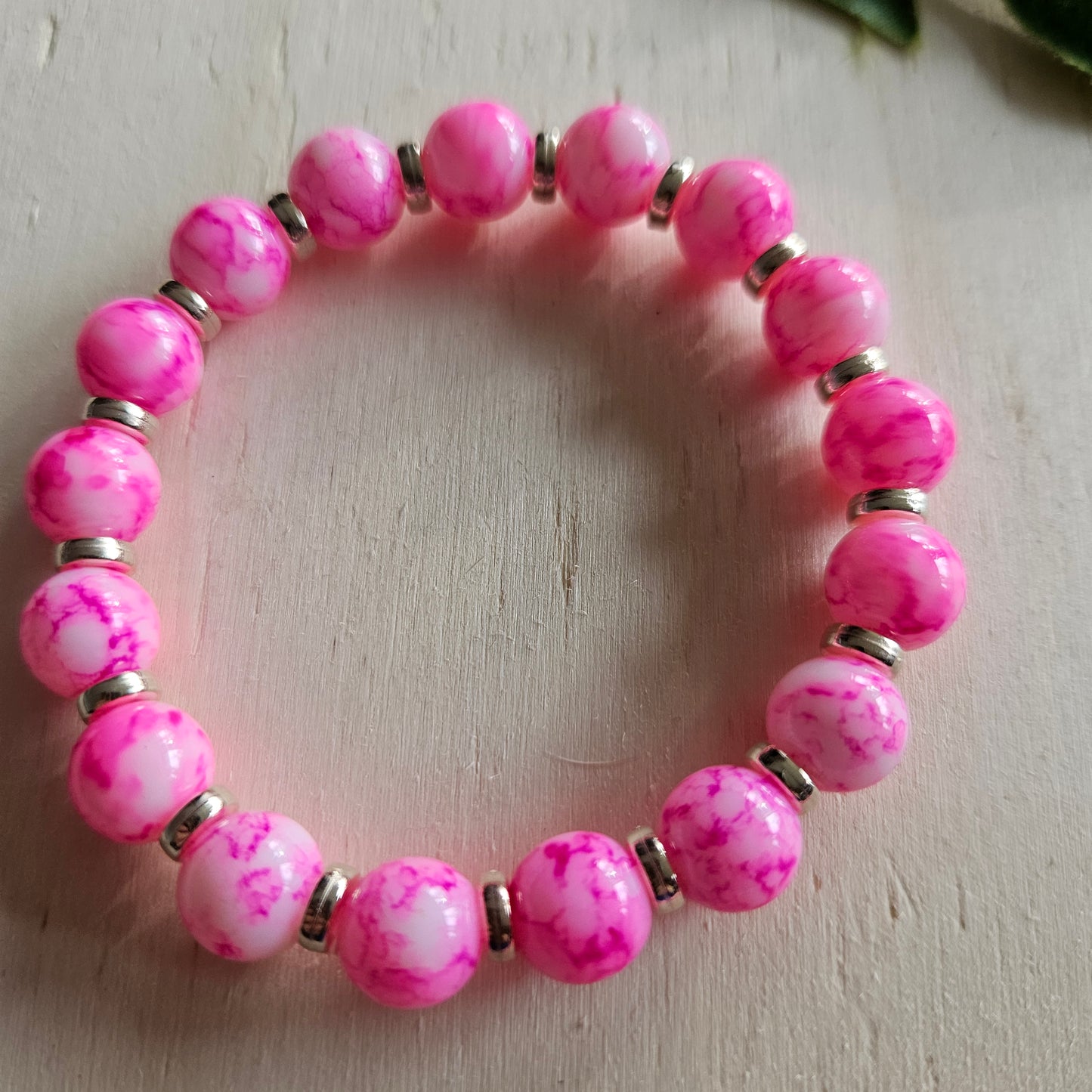 Armbänder 4 er Set Rosa/Pink mit bunten Perlen