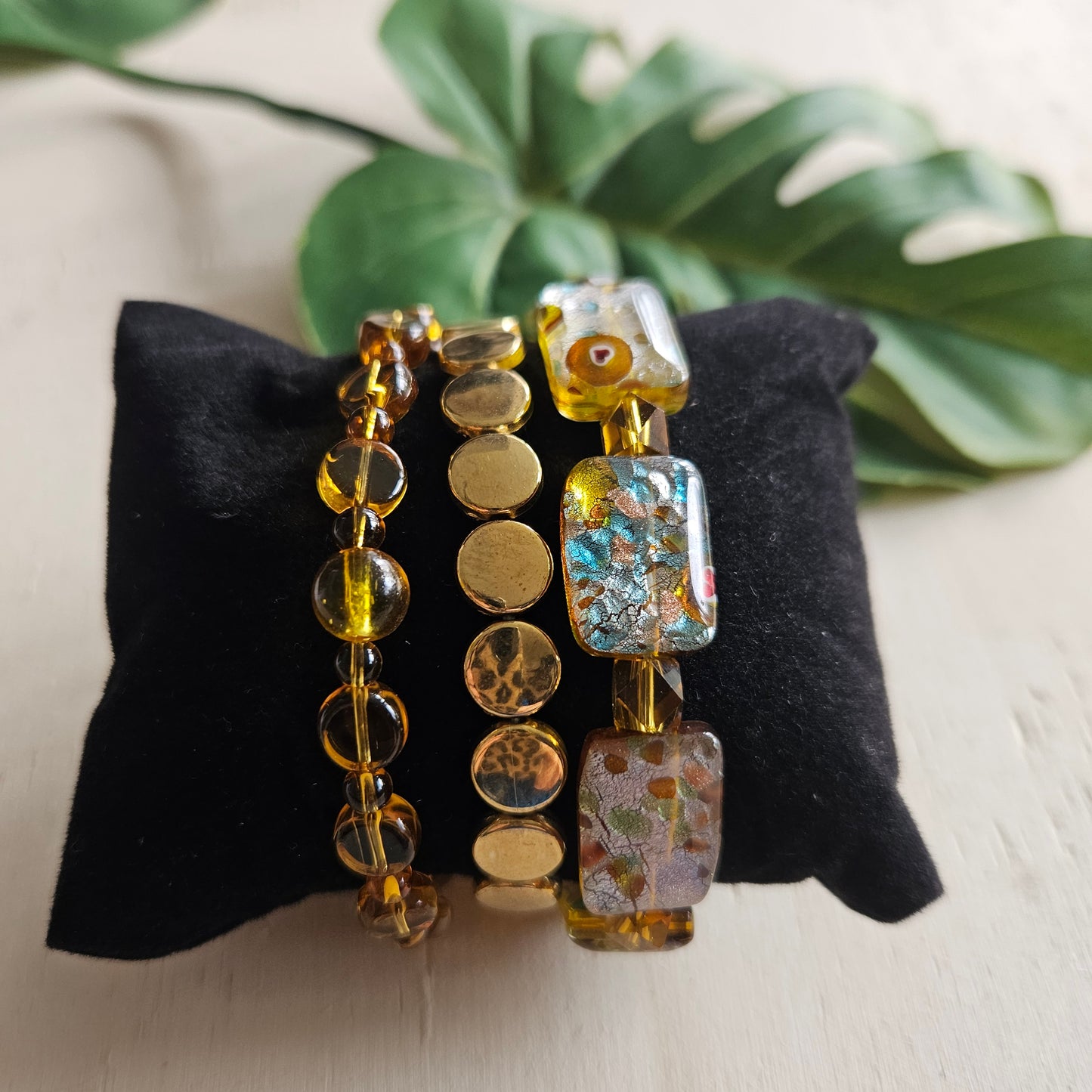 Armbänder Glasperlen mit Muster 4 er Set