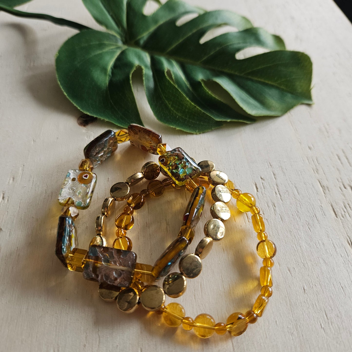 Armbänder Glasperlen mit Muster 4 er Set