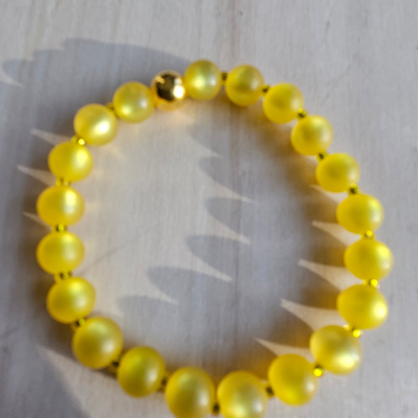 Armbänder Perlen Gelb mit Herz 3 er Set