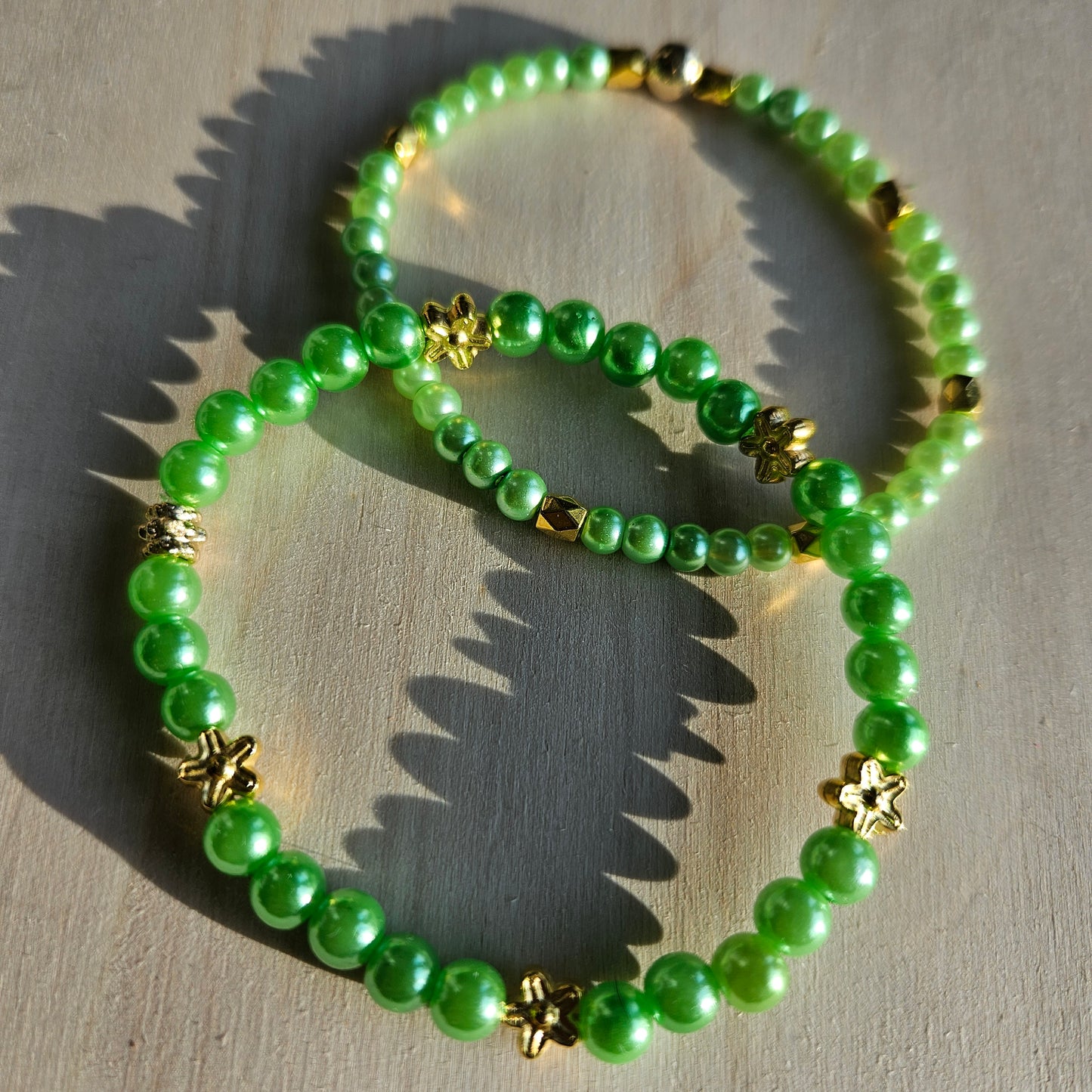Armbänder Perlen grün 3 er Set