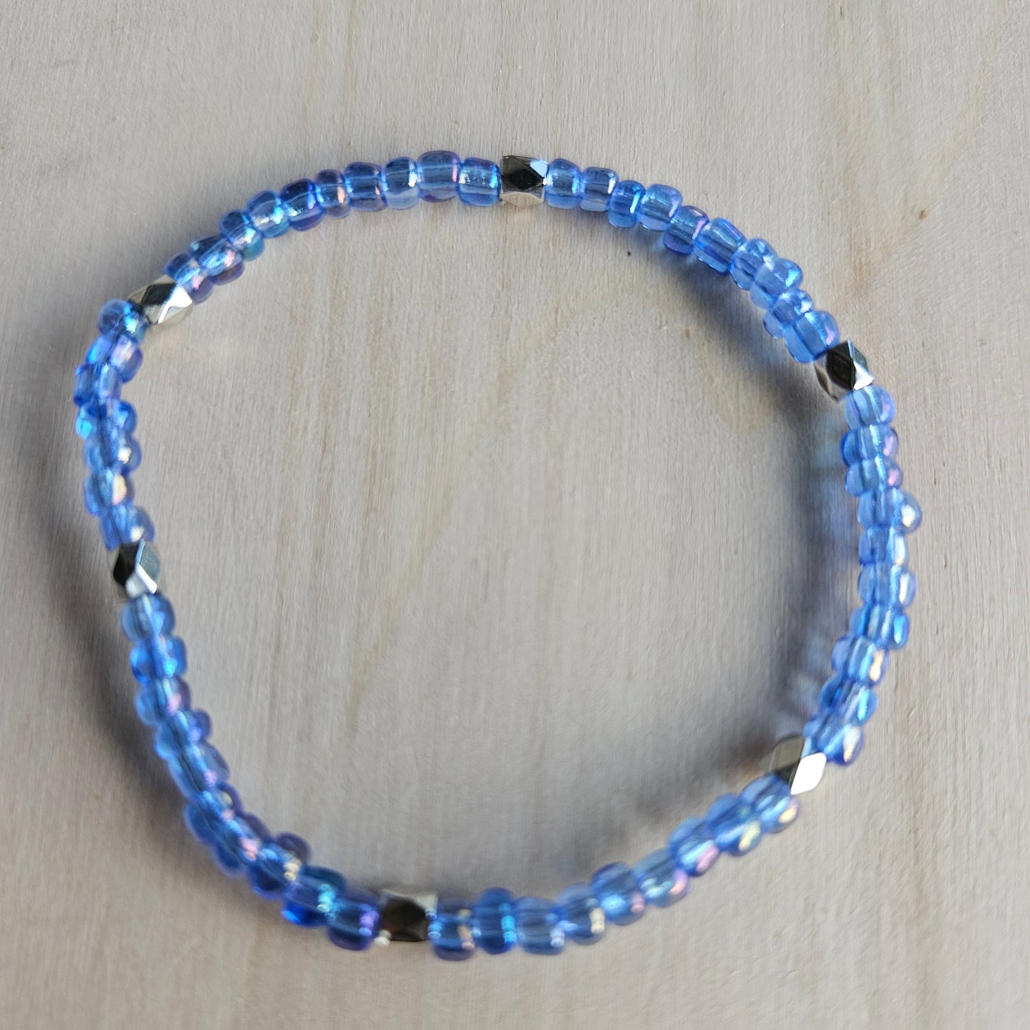 Armbänder Glas Perlen blau 3 er Set
