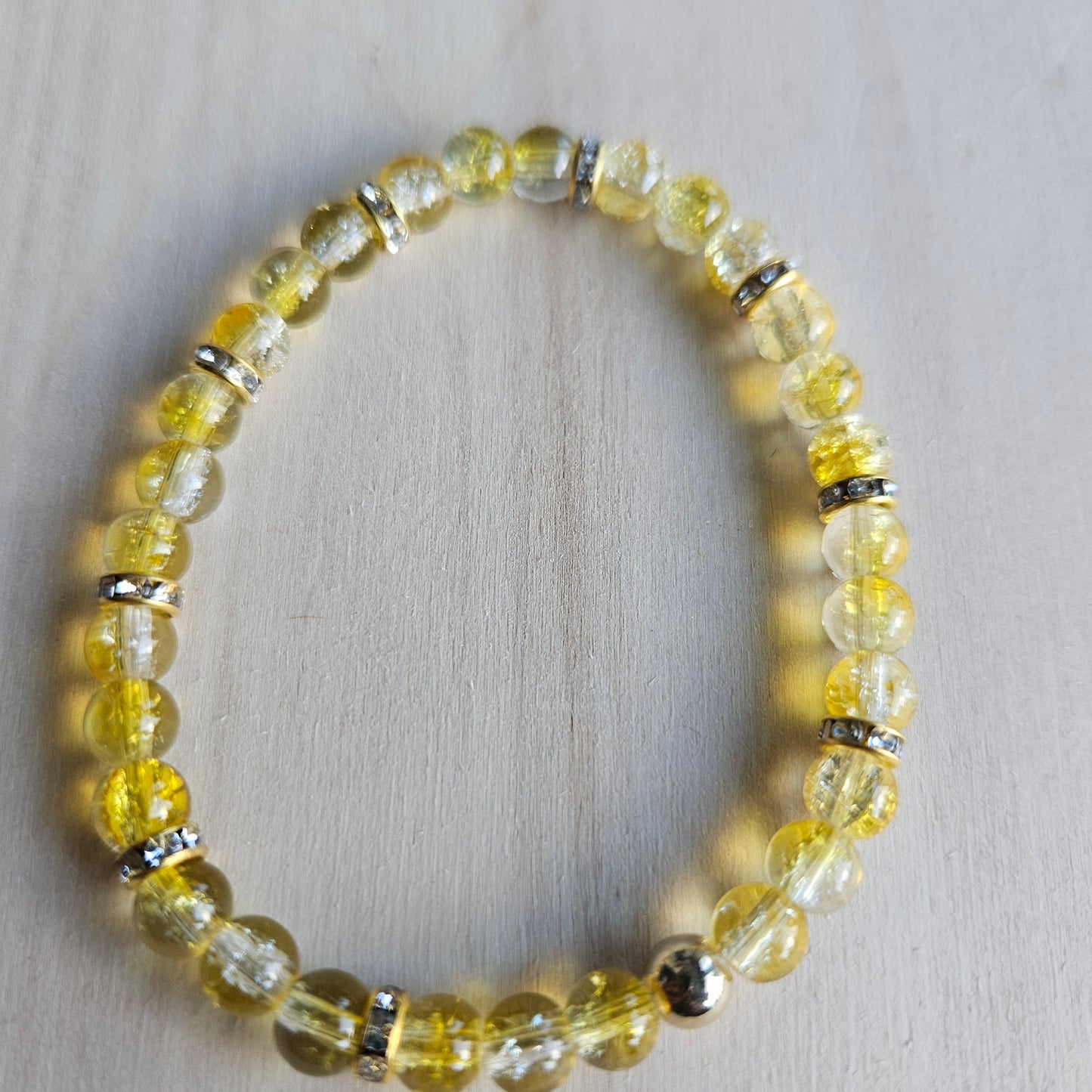 Armbänder Glas hellgelb 3 er Set mit Herz