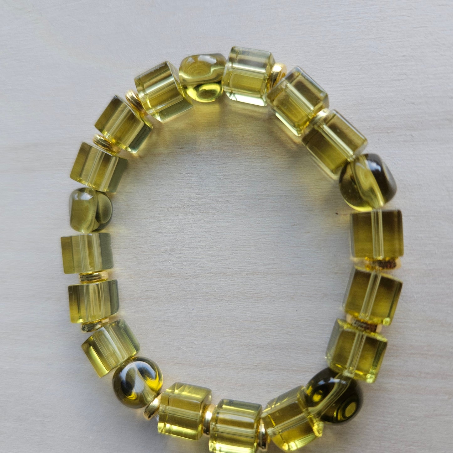 Armbänder Glas 3 er Set Goldgelb
