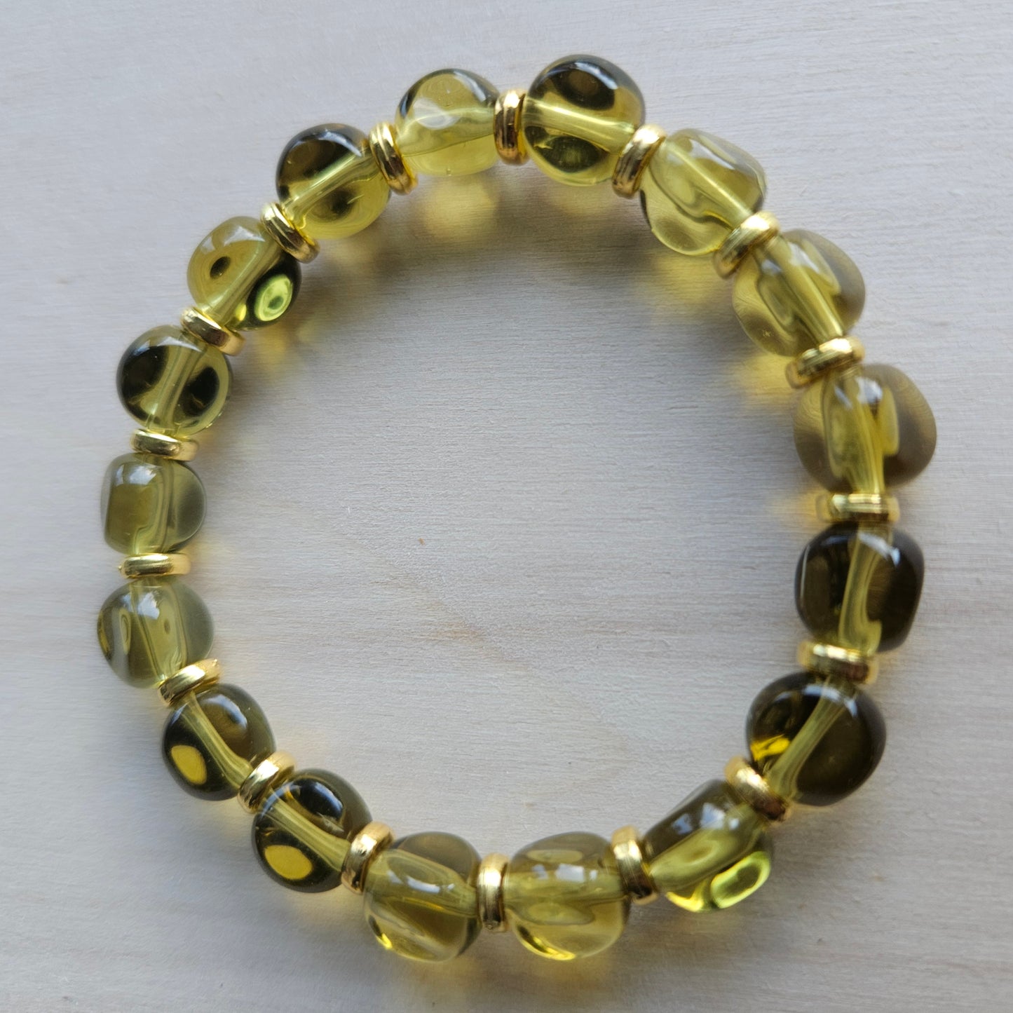 Armbänder Glas 3 er Set Goldgelb