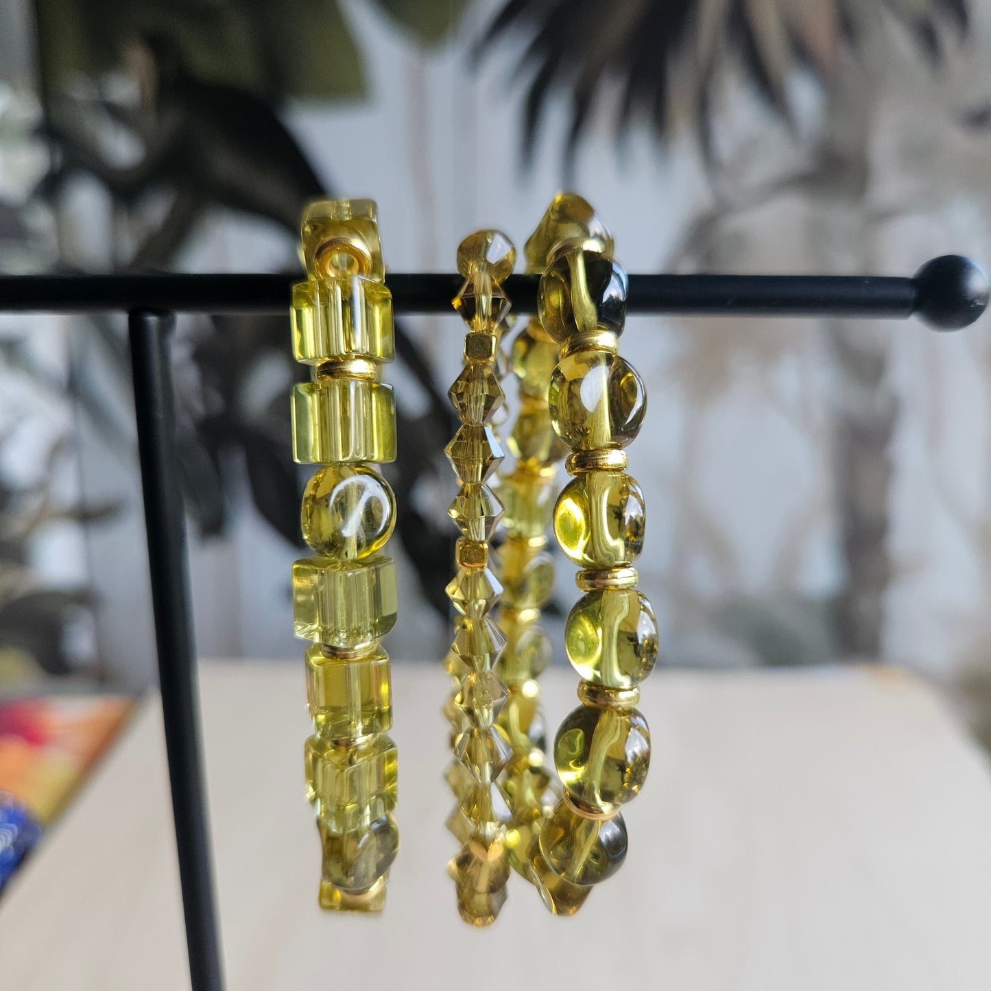 Armbänder Glas 3 er Set Goldgelb