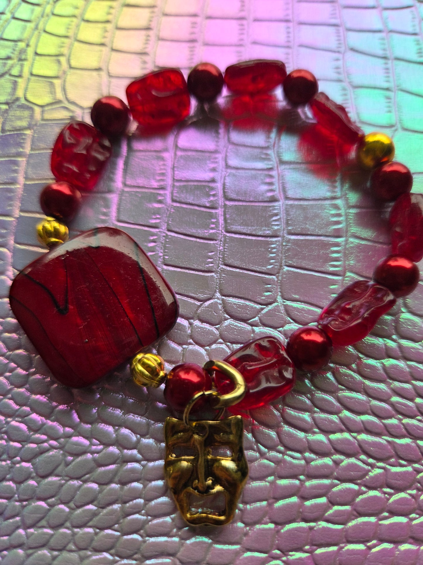 Armbänder 3 er Set Rot mit schönen Perlen