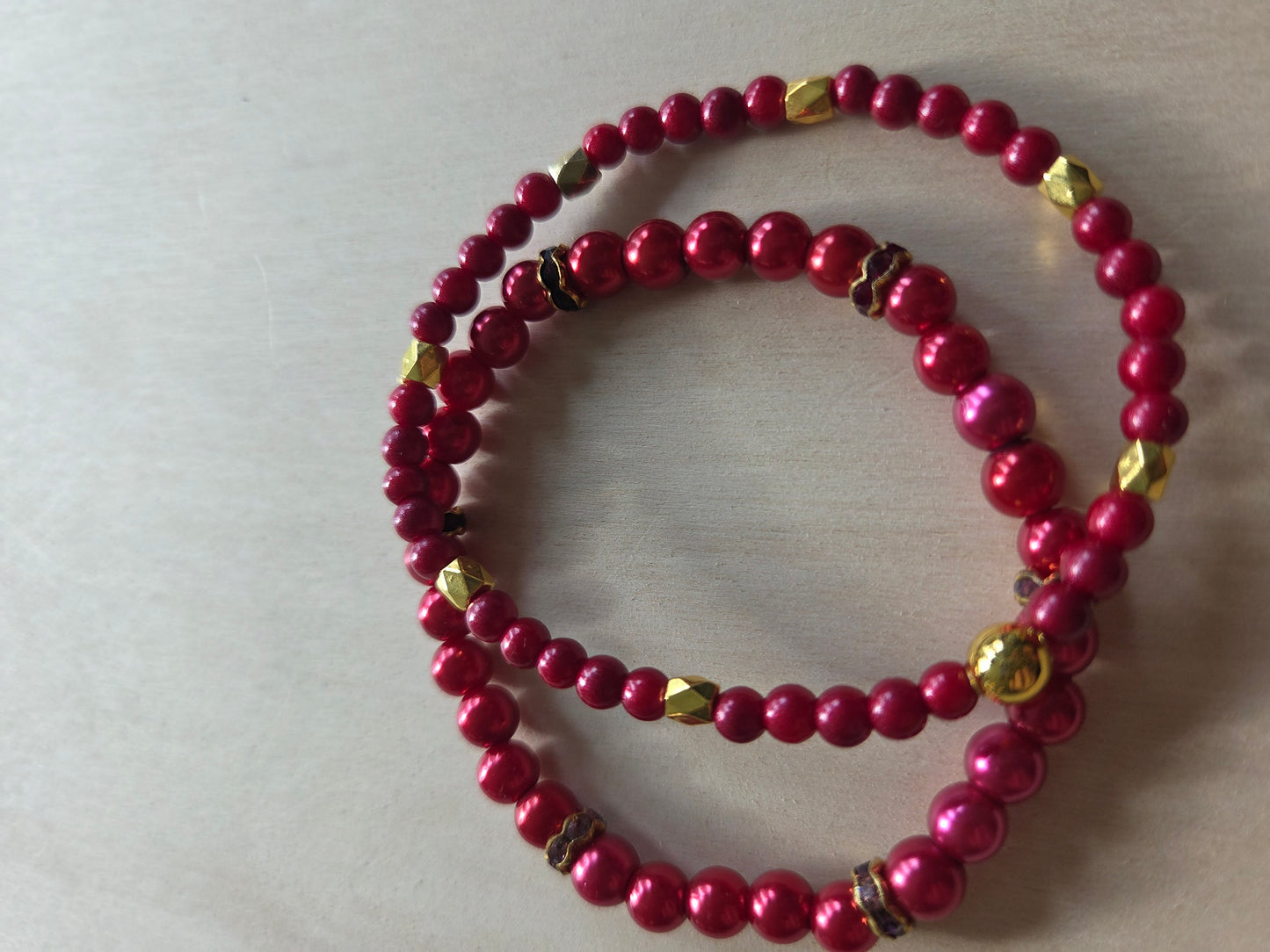 Armbänder 3 er Set Rot mit schönen Perlen