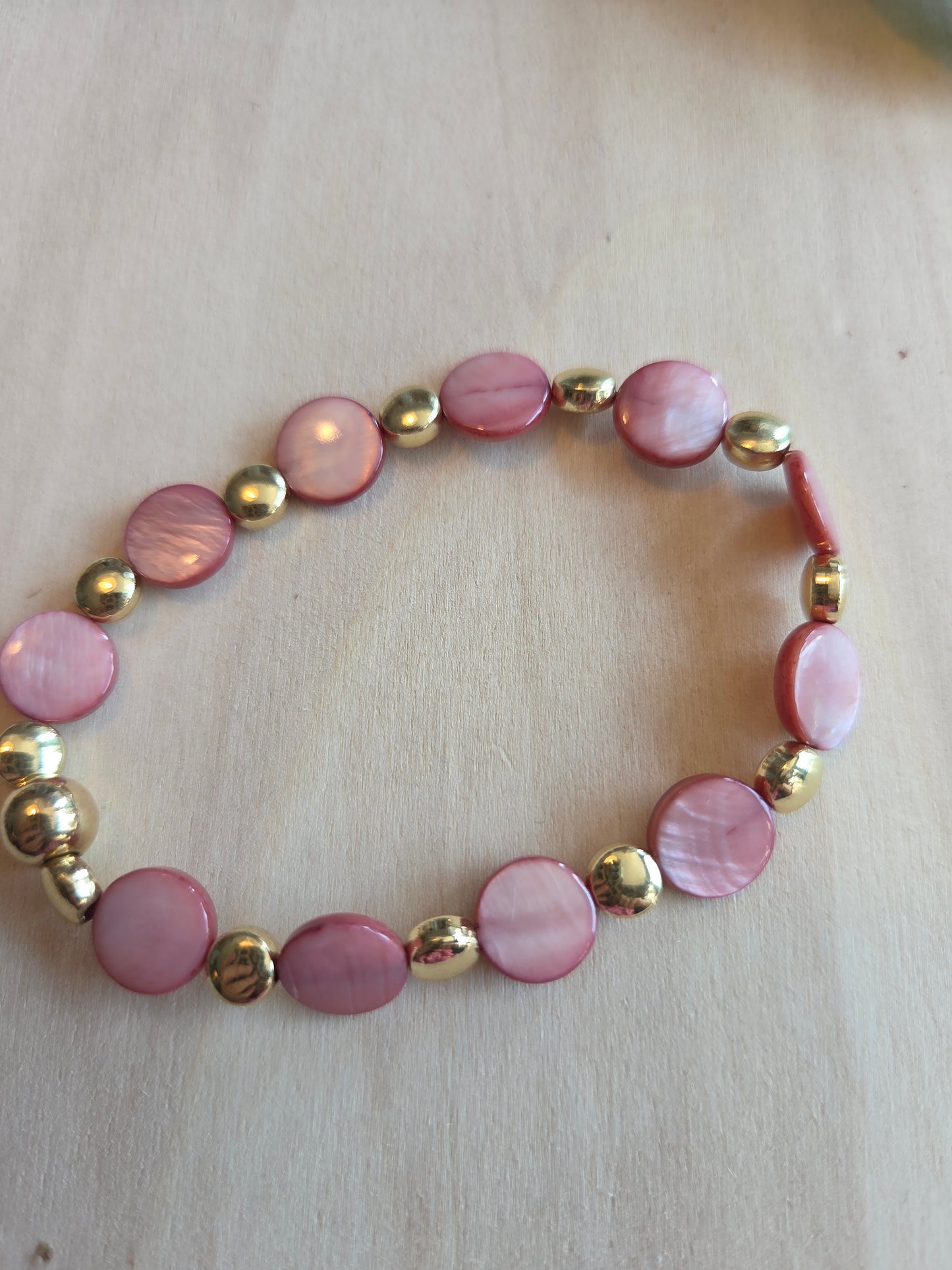 Armbänder Perlen 4 er Set braun/goldfarbig