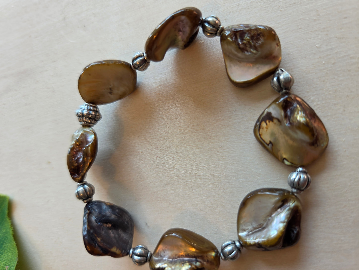 Armbänder Perlen Perlmutt braun 3 er Set