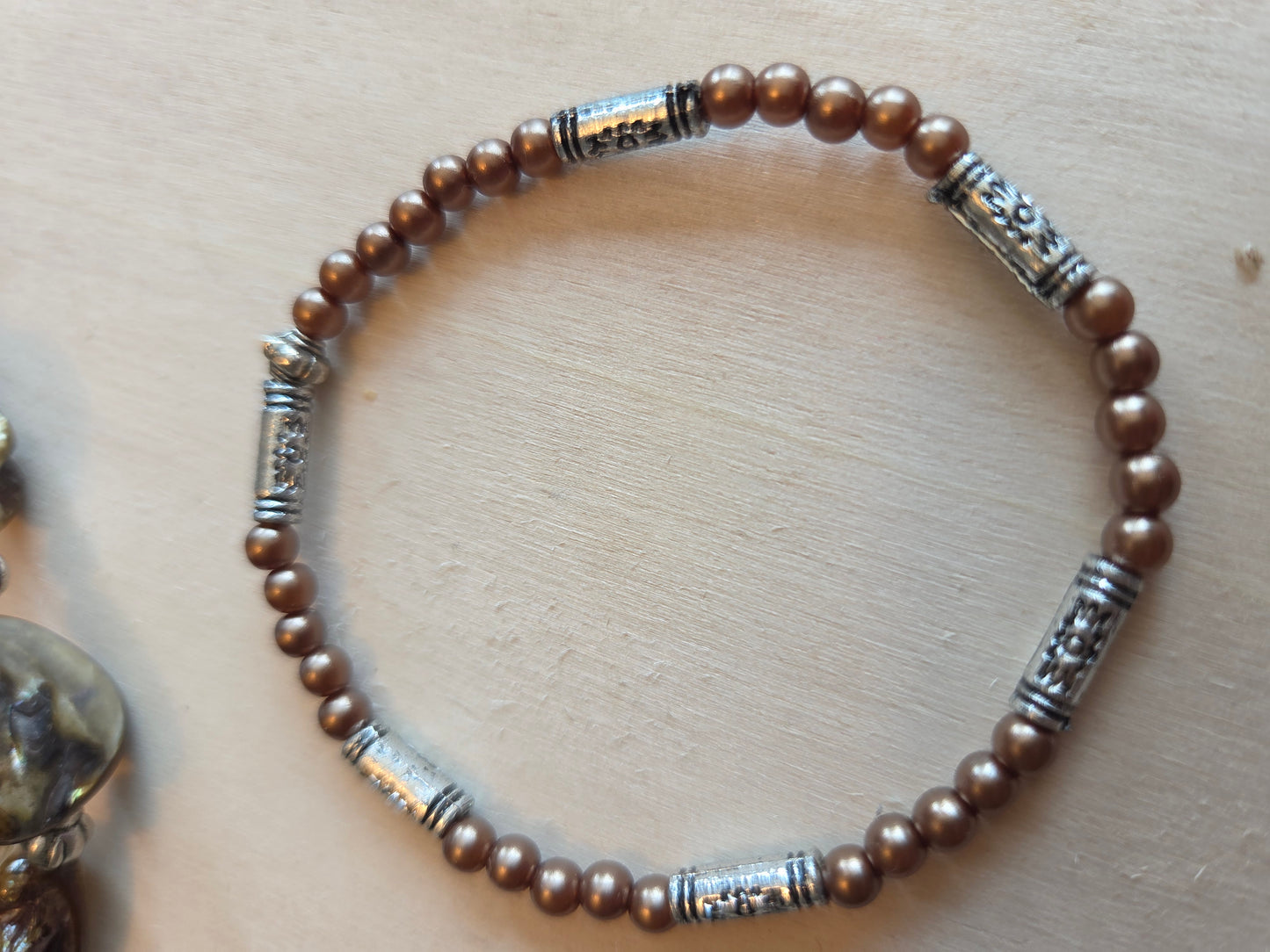 Armbänder Perlen Perlmutt braun 3 er Set