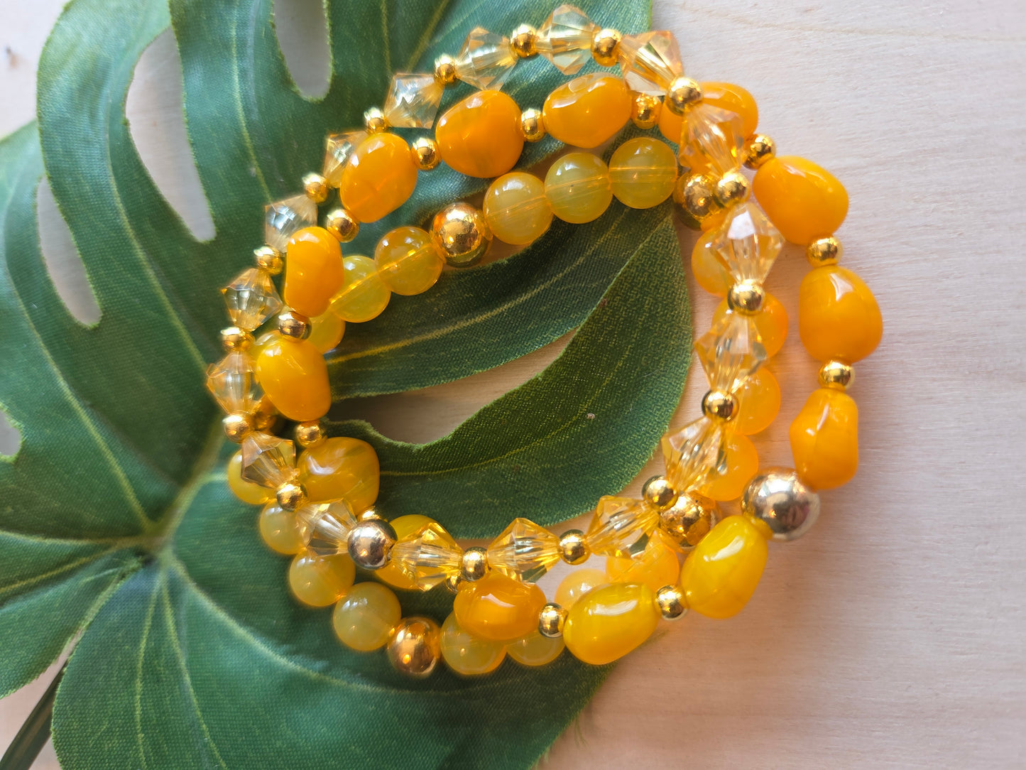 Armbänder Perlen Orange 3 er Set