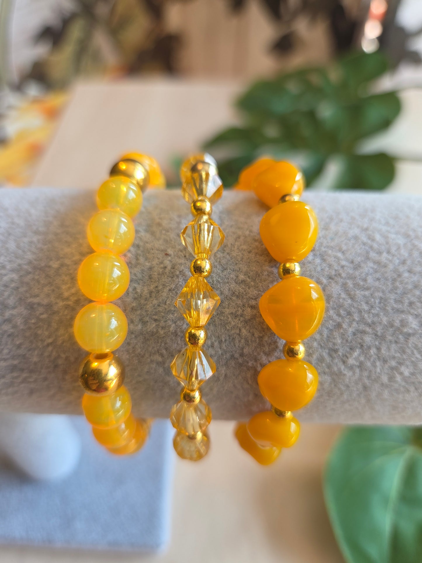Armbänder Perlen Orange 3 er Set