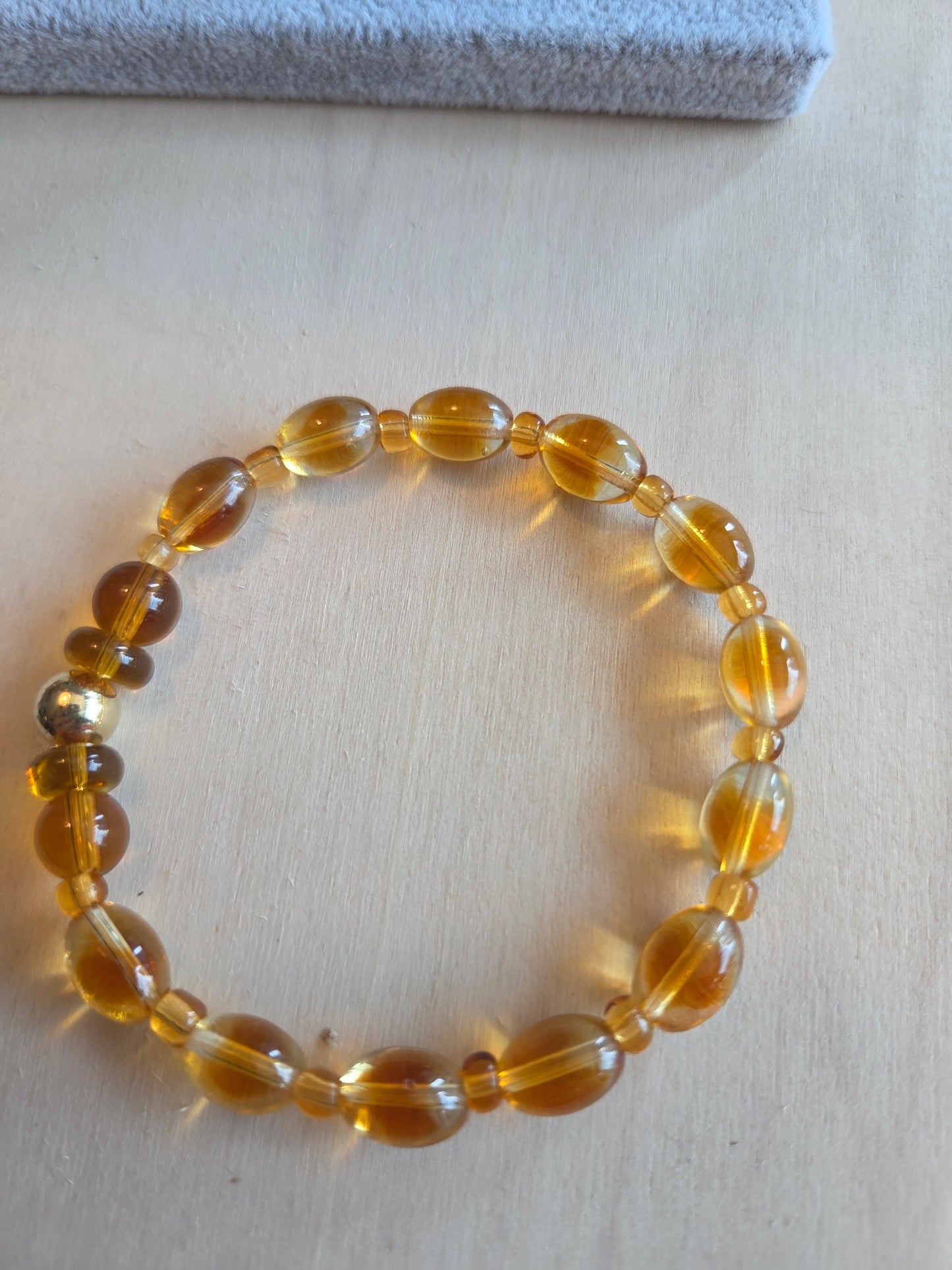 Armbänder Perlen goldbraun Glas 3 er Set