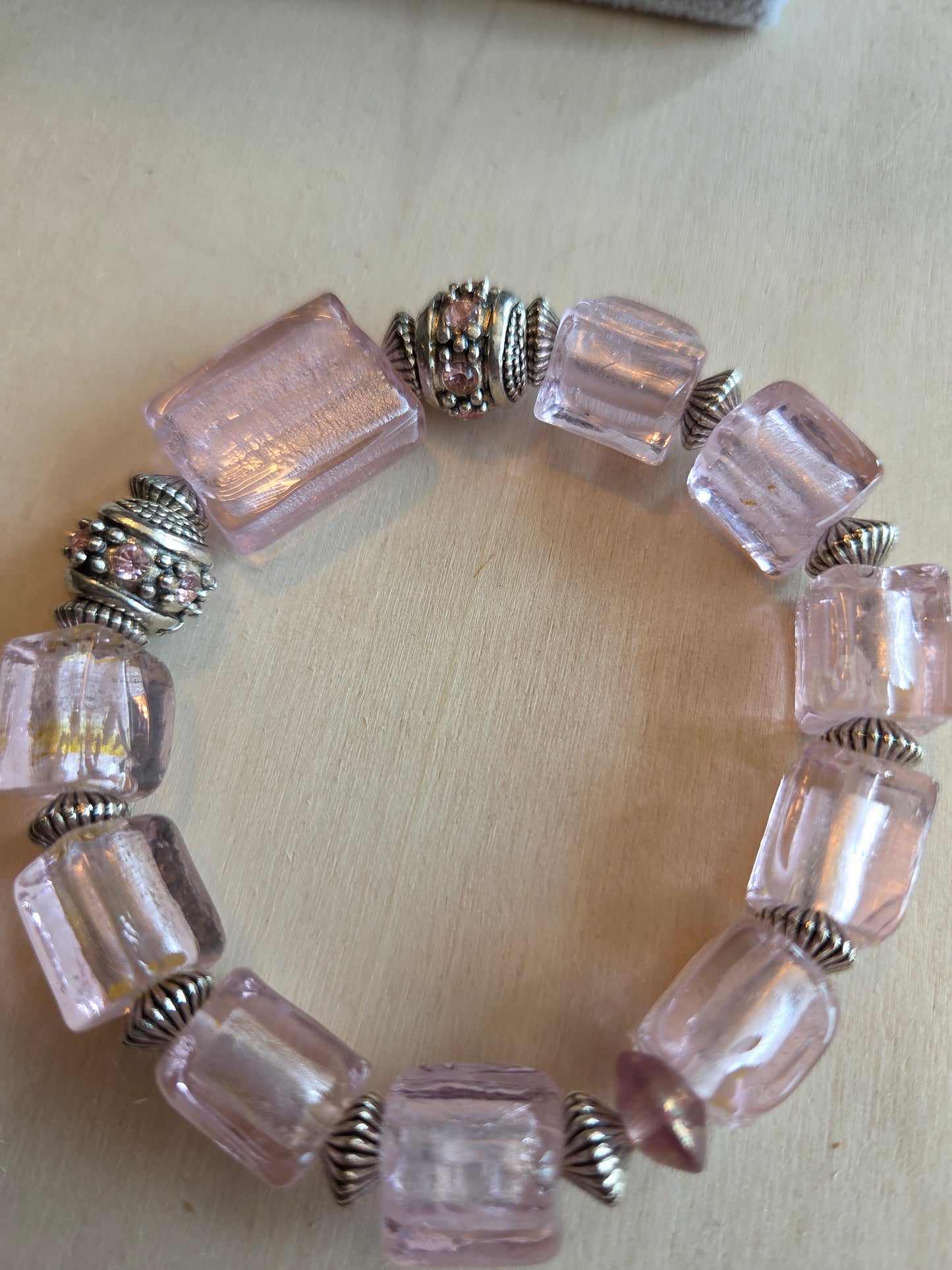 Armbänder Perlen Rosa Glas 3 er Set