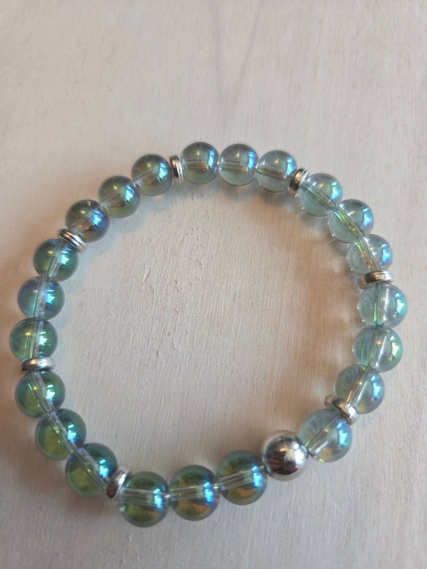 Armbänder Perlen hellblau Glas 4 er Set
