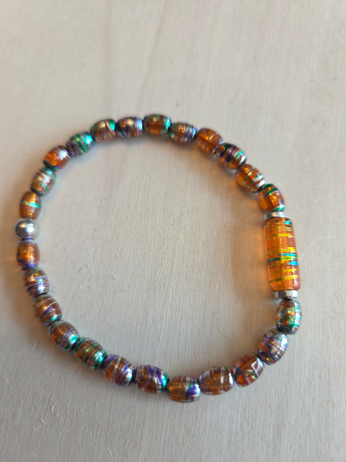 Armbänder Perlen braun 3 er Set schönes Glas Anhänger Herz