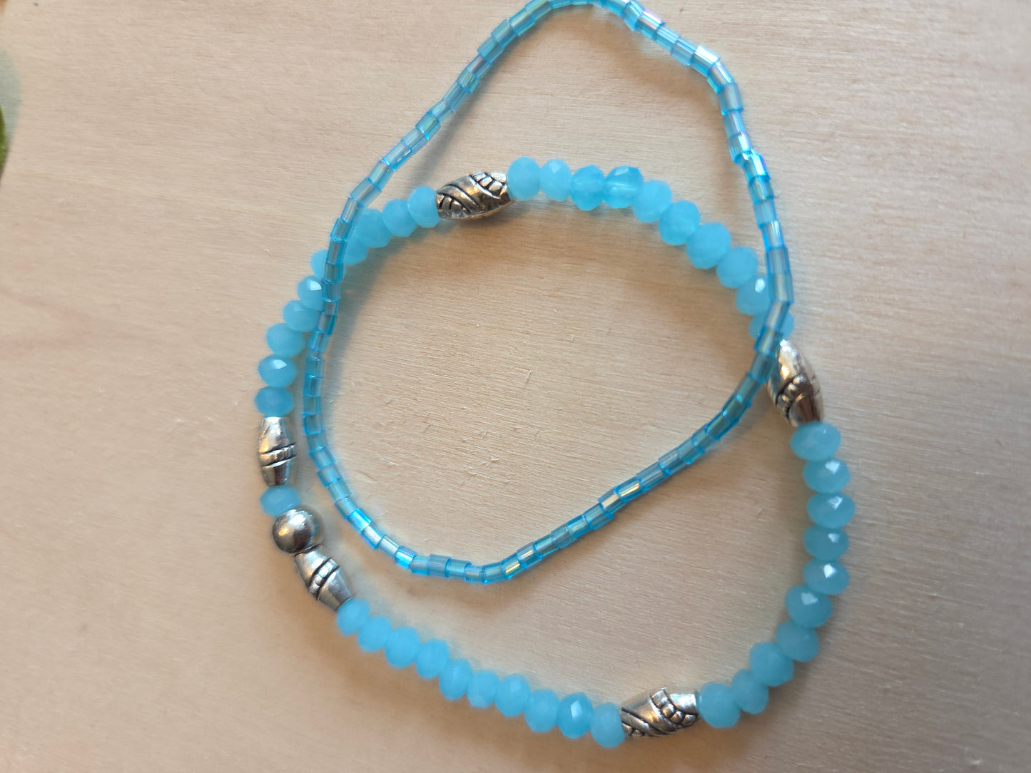 Armbänder Perle mit Schildkröte /Seestern hellblau 3 er Set