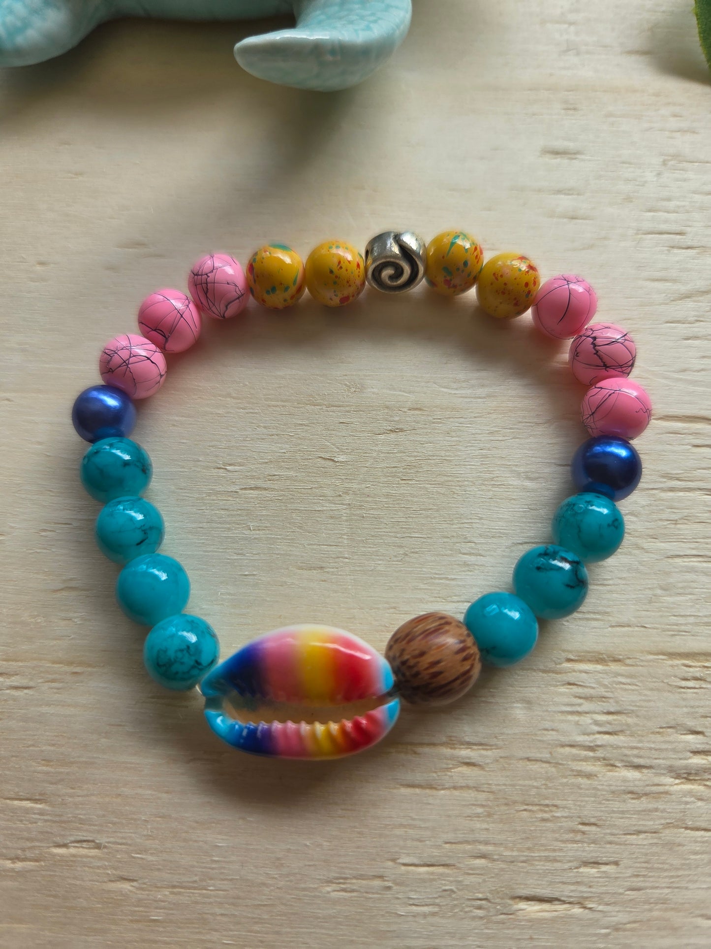 Armbänder mit Muschel bunt 3er-Set