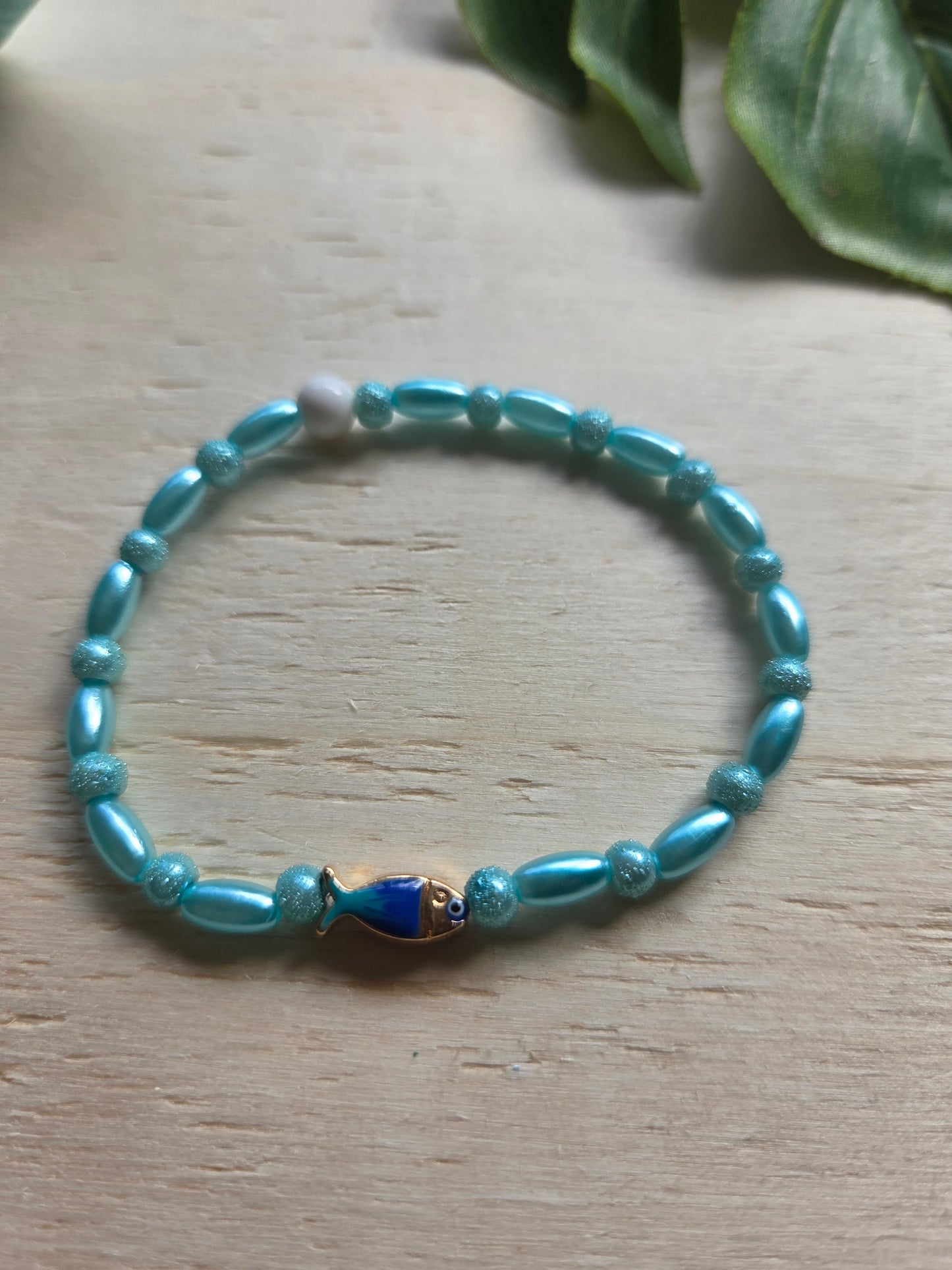 Armbänder mit Muschel und Anhänger blau 3er-Set