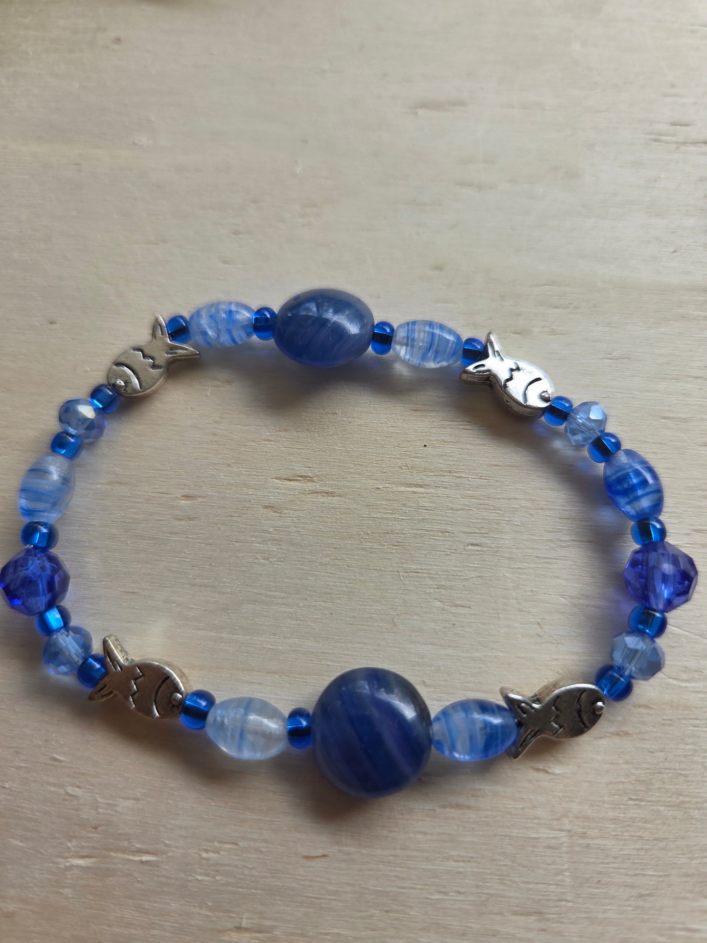Armbänder mit AH Fische 3er-Set blau