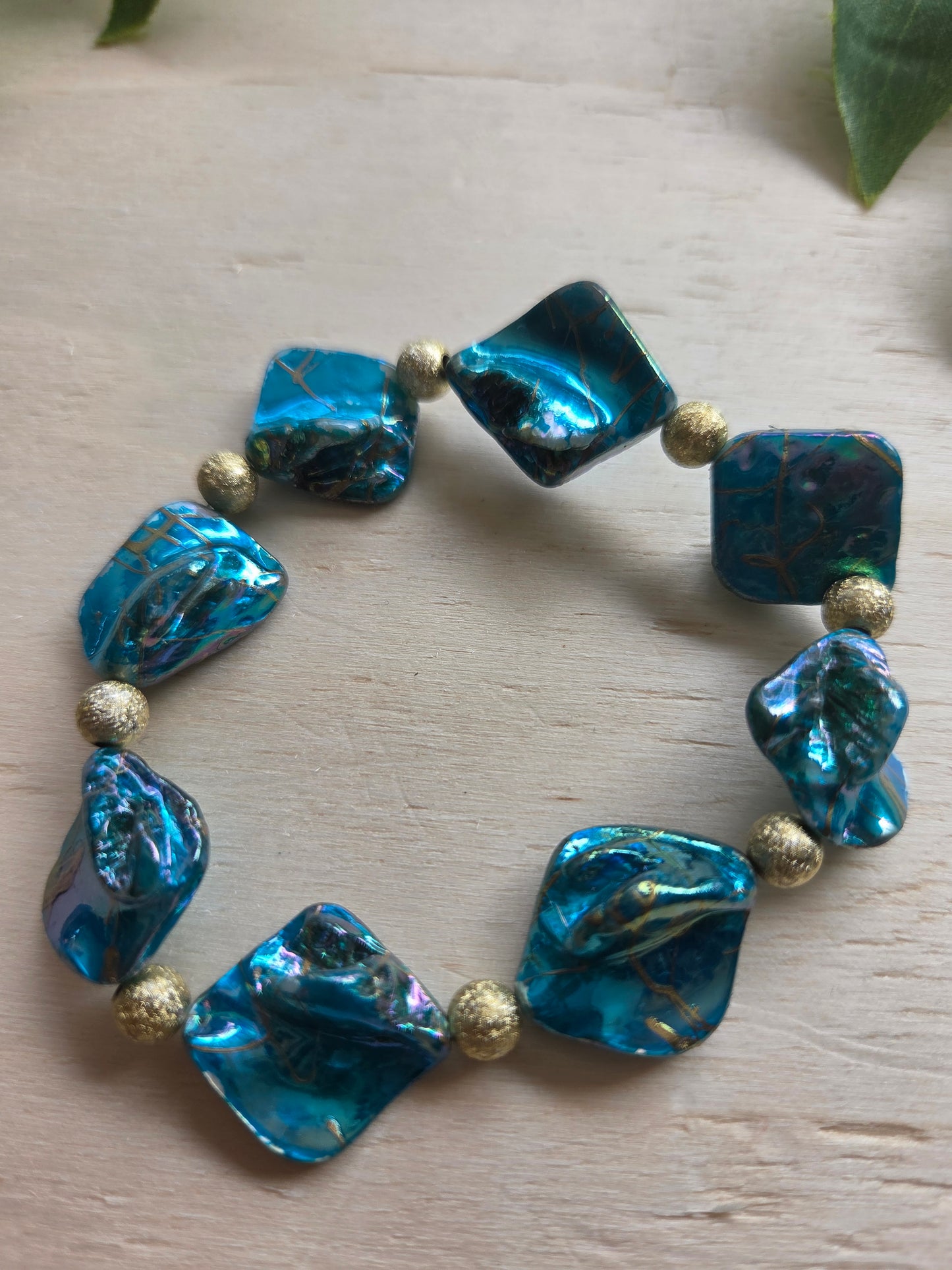 Armbänder Perlmutt Türkis 3er-Set