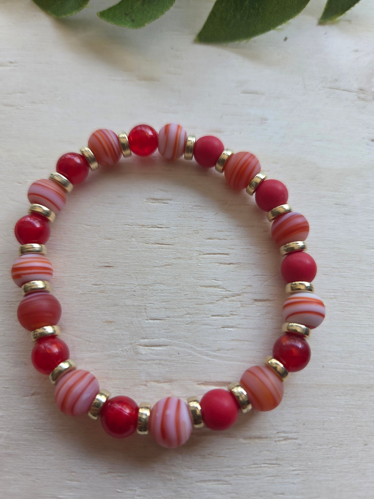 Armbänder rot 3er-Set Stein