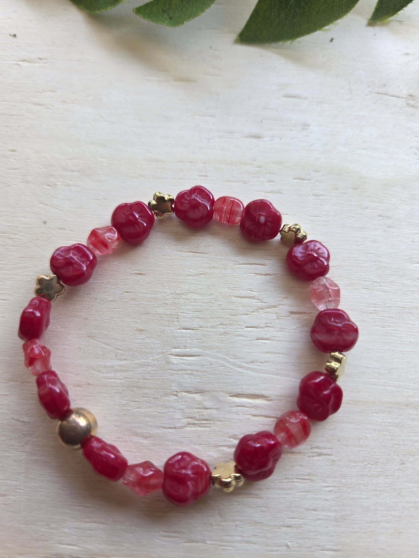 Armbänder rot 3er-Set Stein
