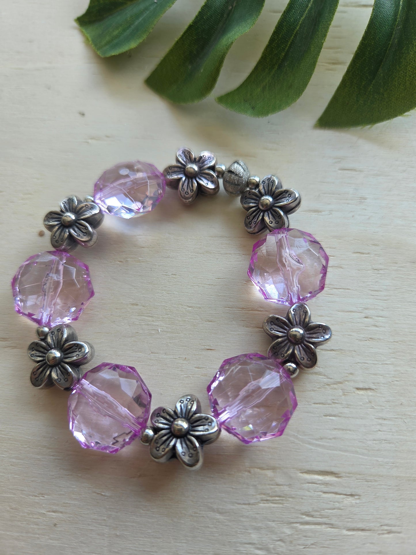 Armbänder mit Blüten Flieder 3er-Set