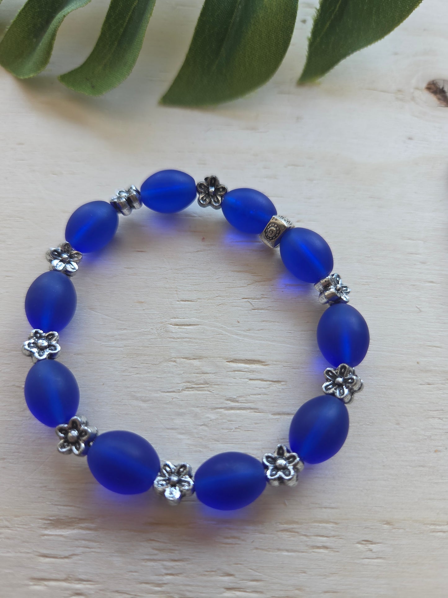 Armbänder Blau schönes Stein Perlen 3er-Set